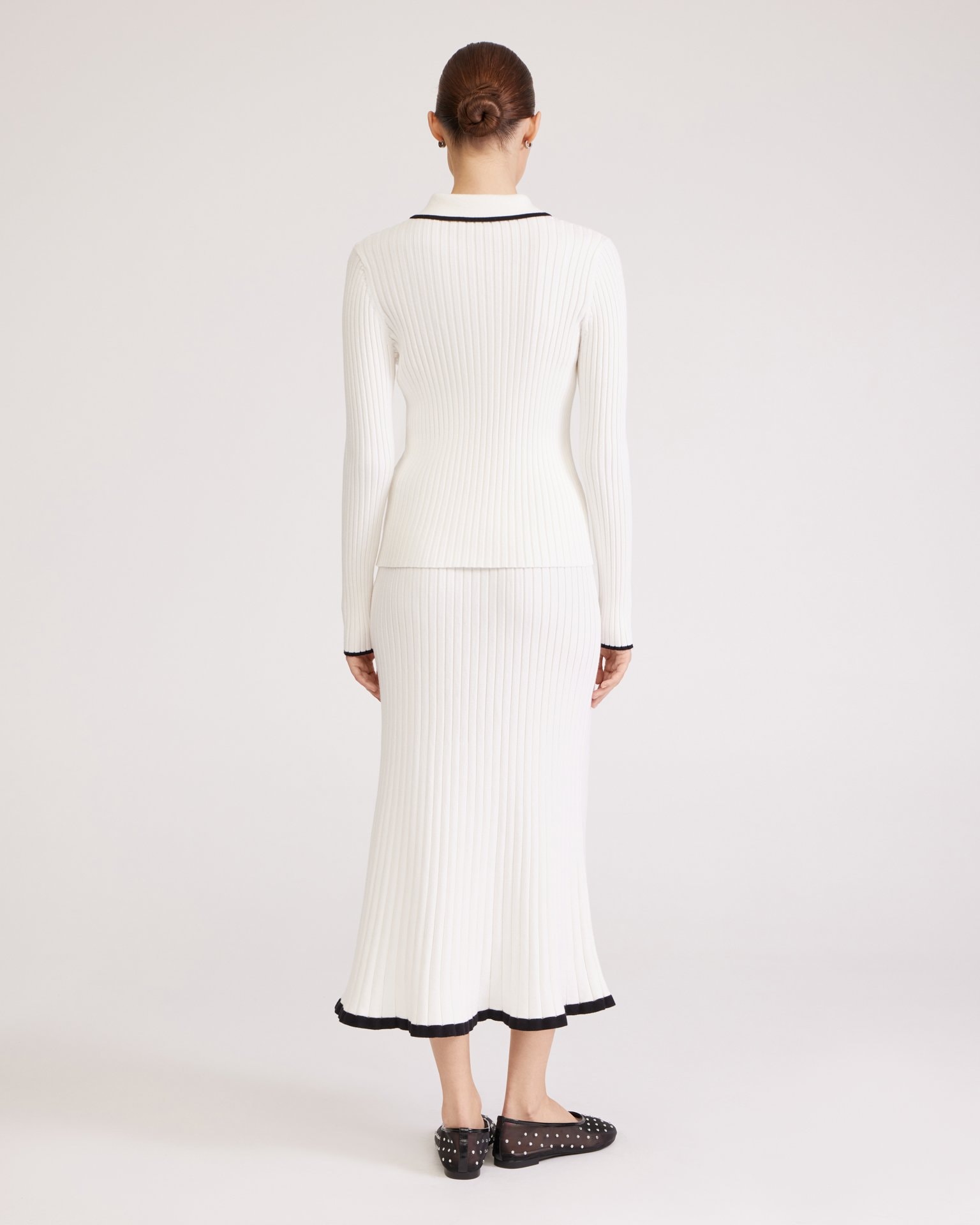 White midi skirt, White — photo 3