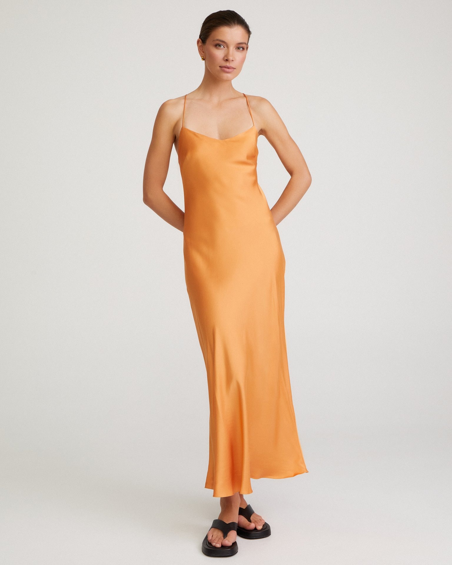 Silk dress, Orange — photo 2