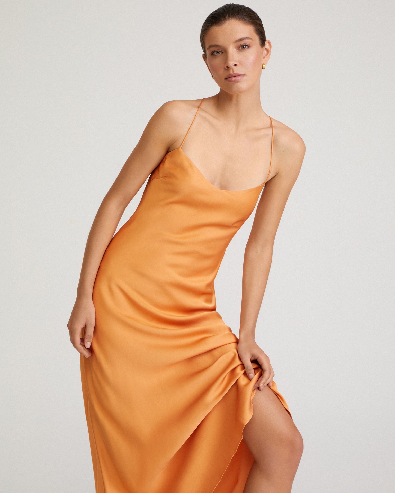 Silk dress, Orange