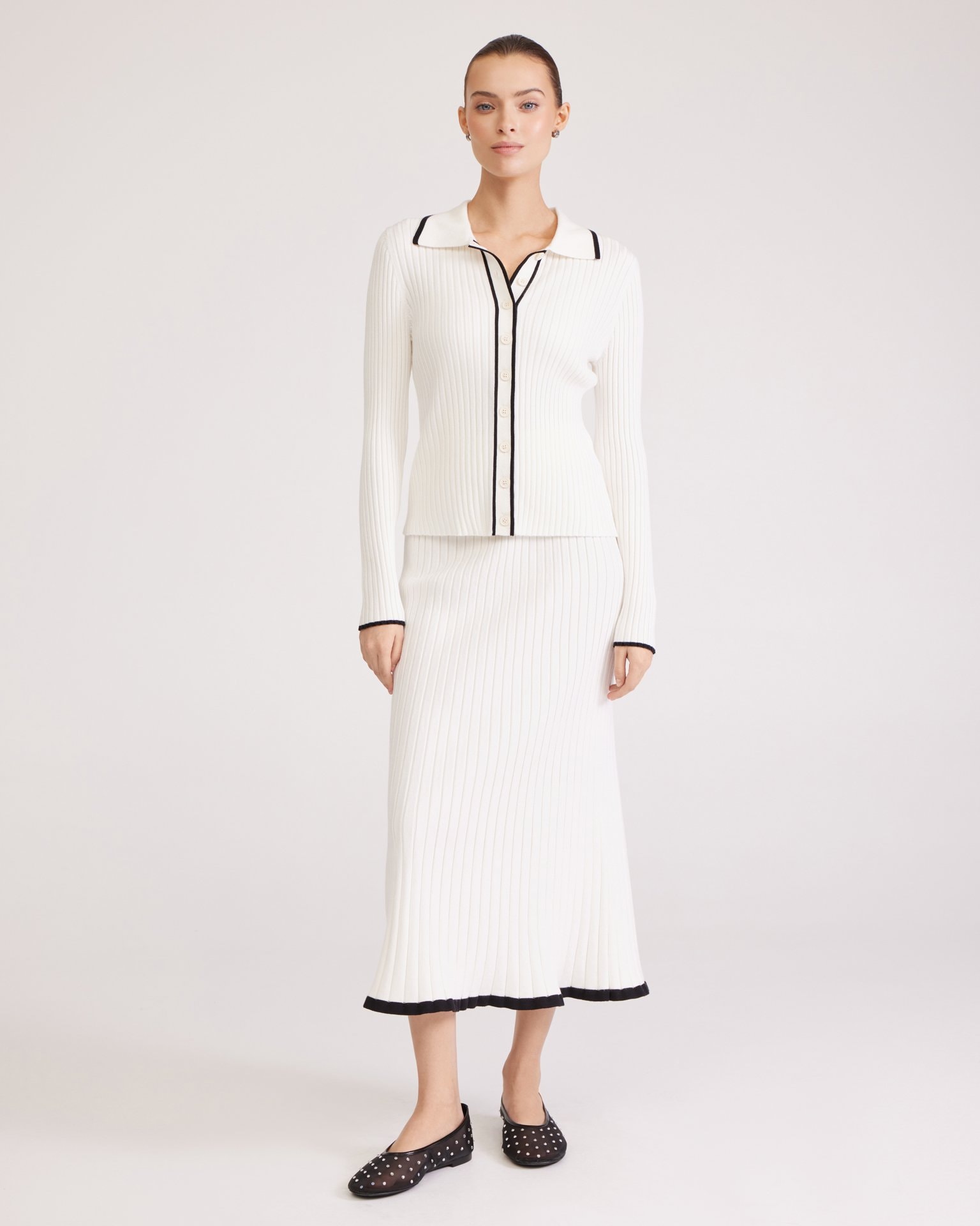 White midi skirt, White