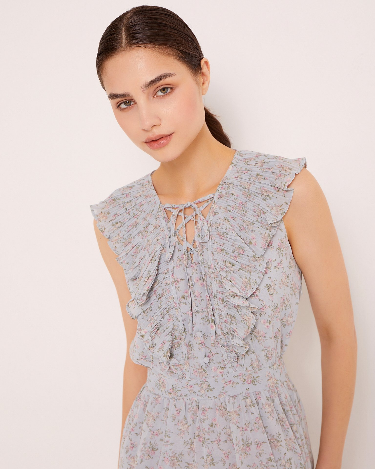 Dress with ruffles, Blue — photo 6