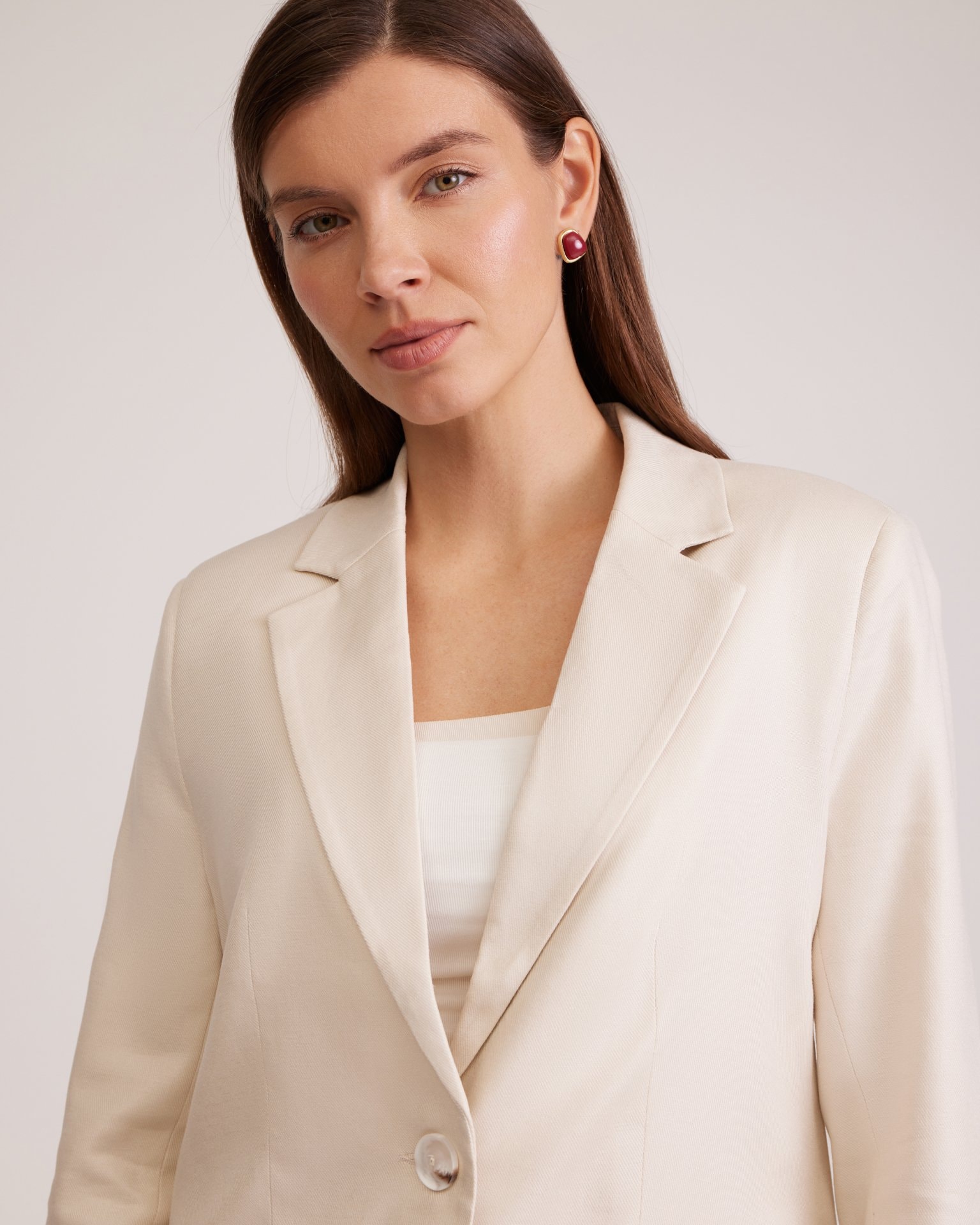 Linen Jacket, Light Beige — photo 6