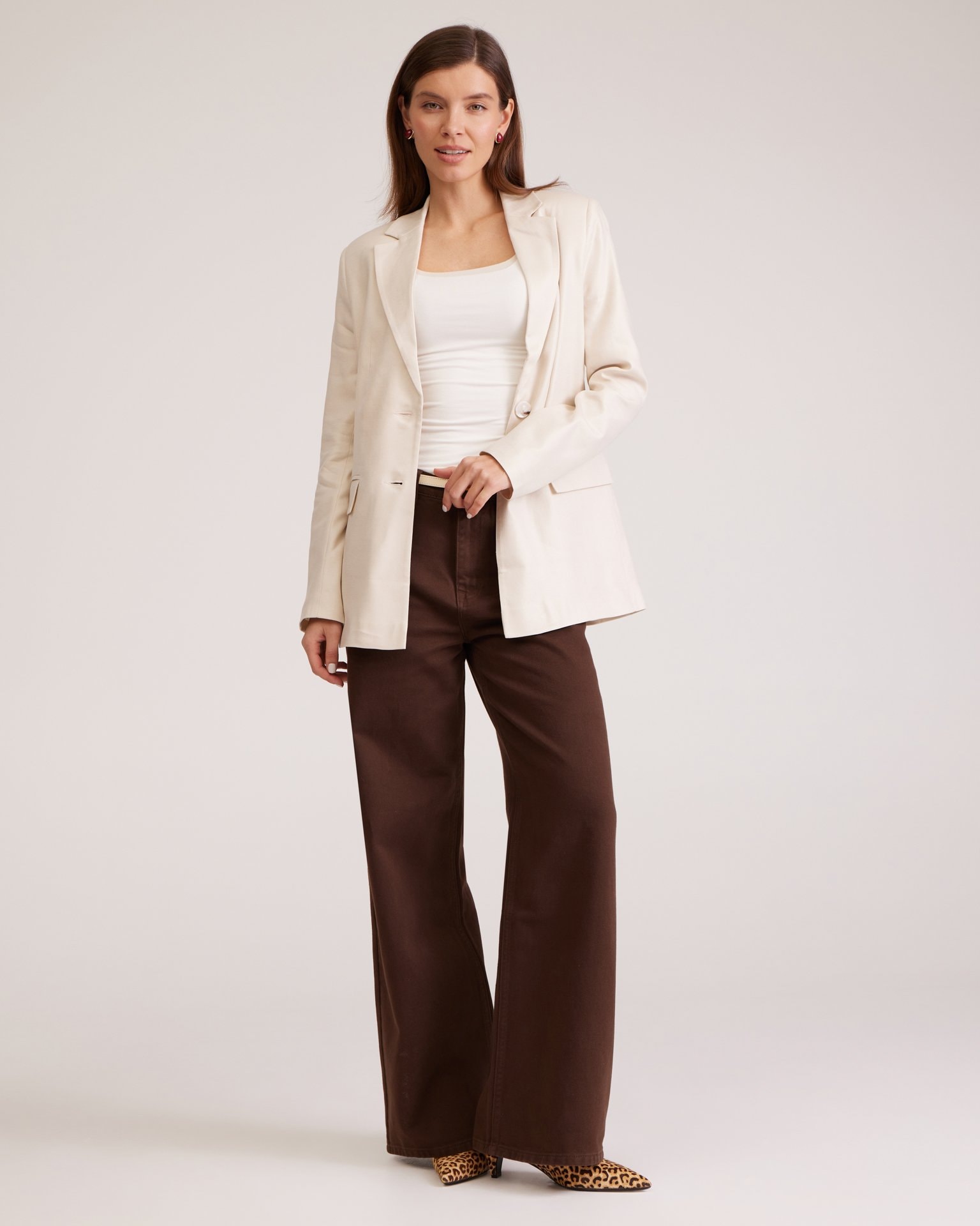 Linen Jacket, Light Beige — photo 2