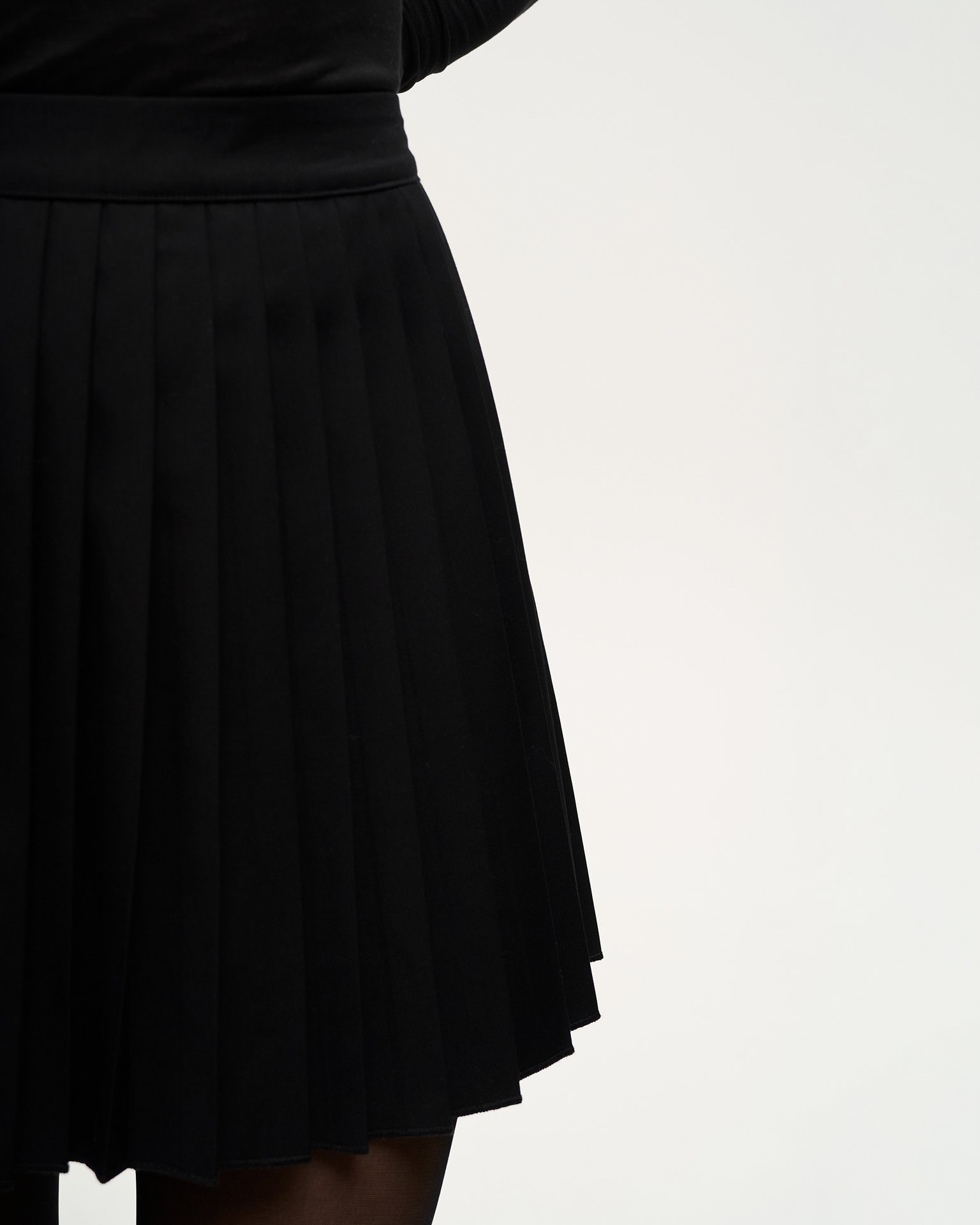 Mini skirt with built-in shorts, Black — photo 7