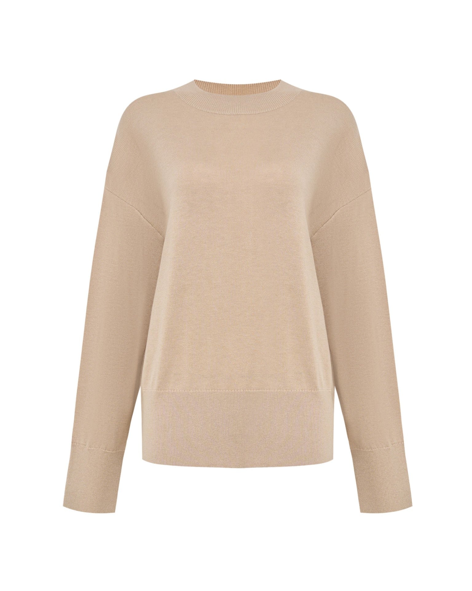 Solid-Colour Jumper, Beige — photo 7