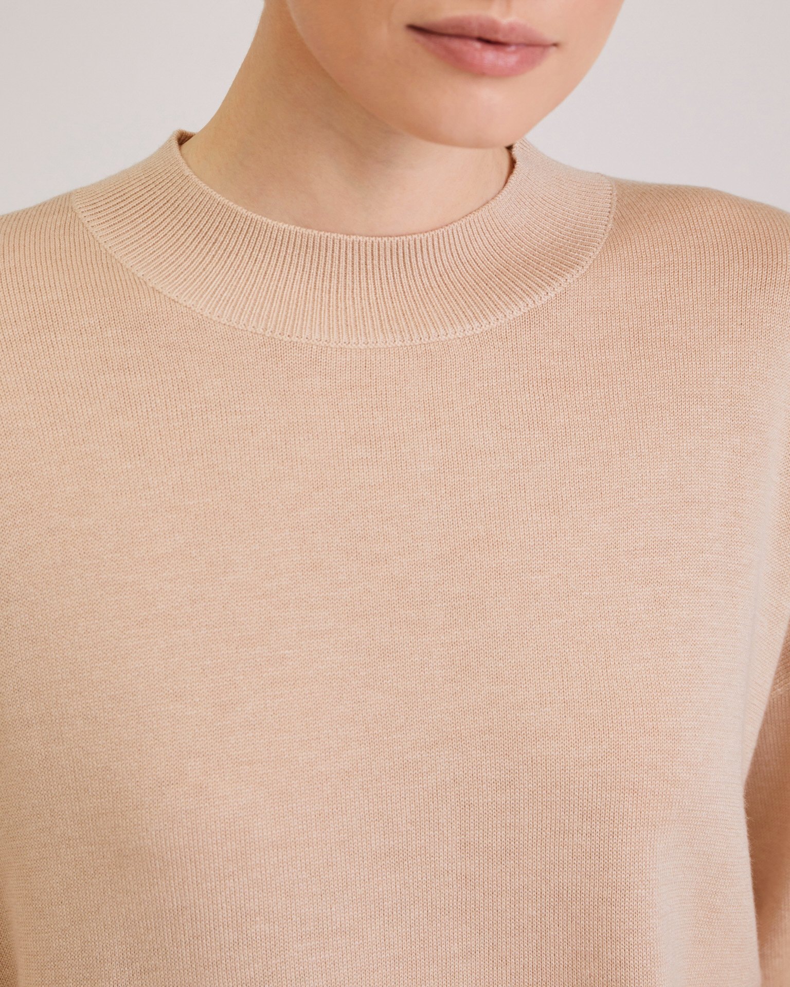 Solid-Colour Jumper, Beige — photo 6