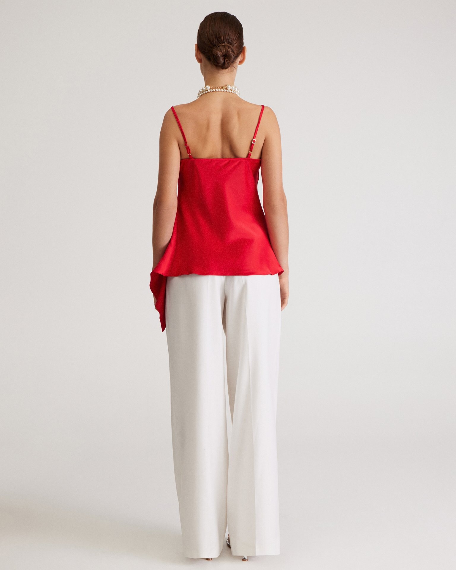 Satin top, Red — photo 4