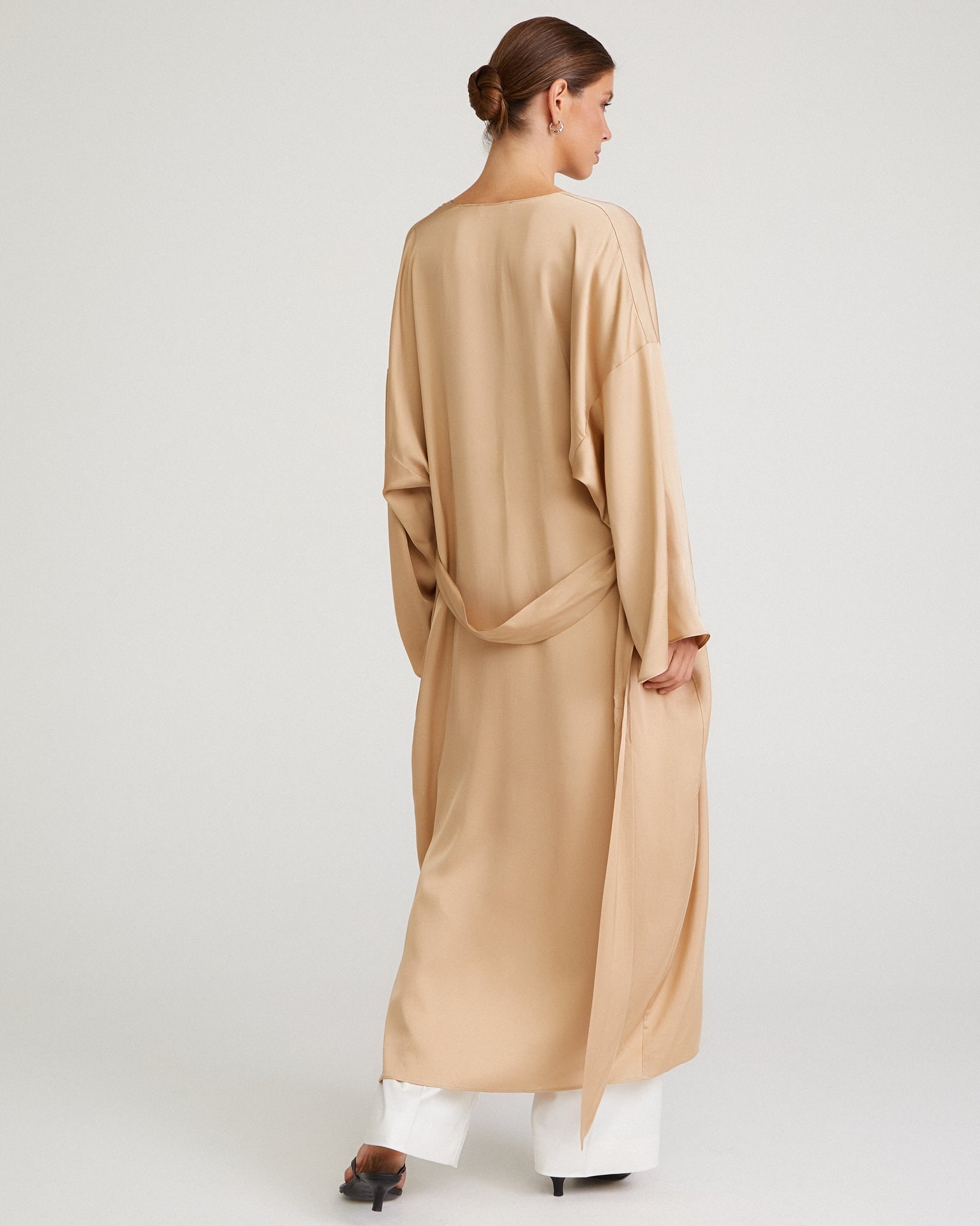 Artificial Silk Kimono, Beige — photo 5