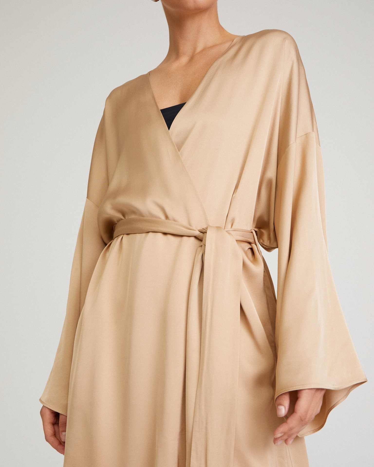 Artificial Silk Kimono, Beige — photo 8