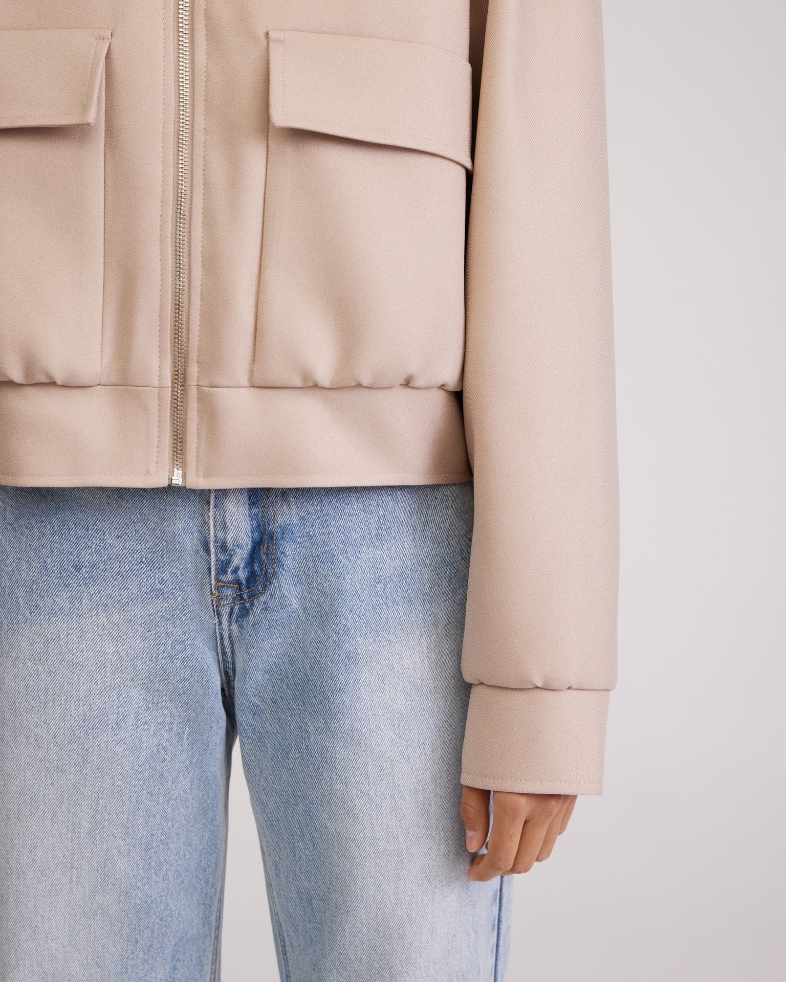 Beige bomber jacket, Beige — photo 8
