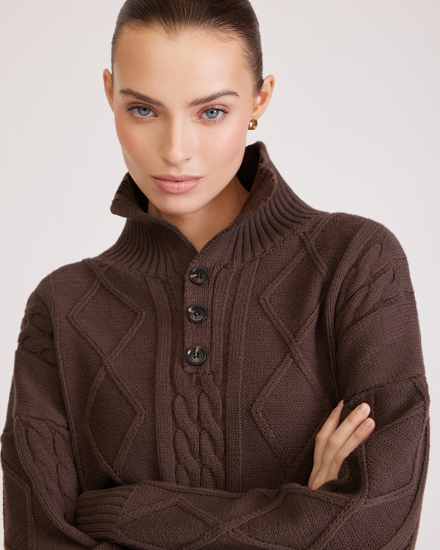 Chocolate brown jumper, Brown — photo 8