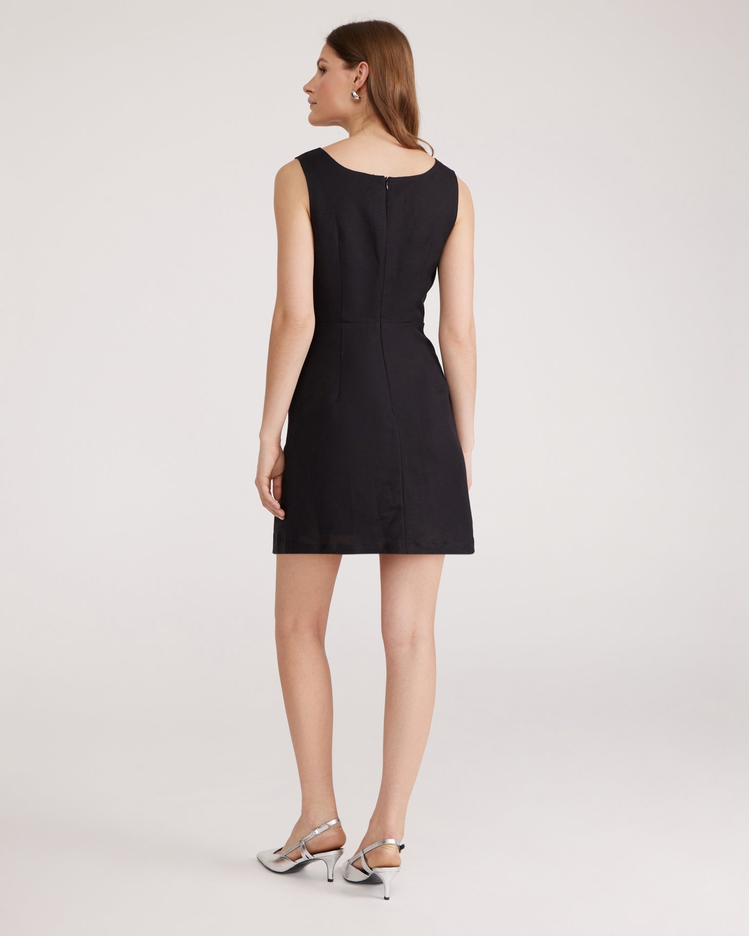 Black linen dress, Black — photo 4