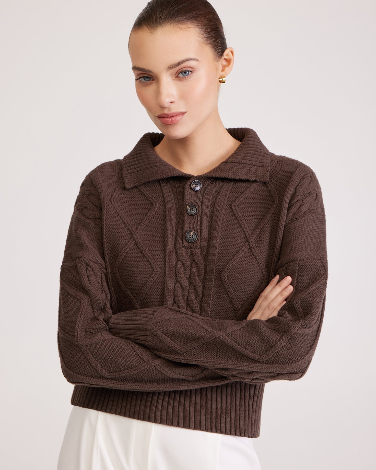 Chocolate brown jumper, Brown — photo 6