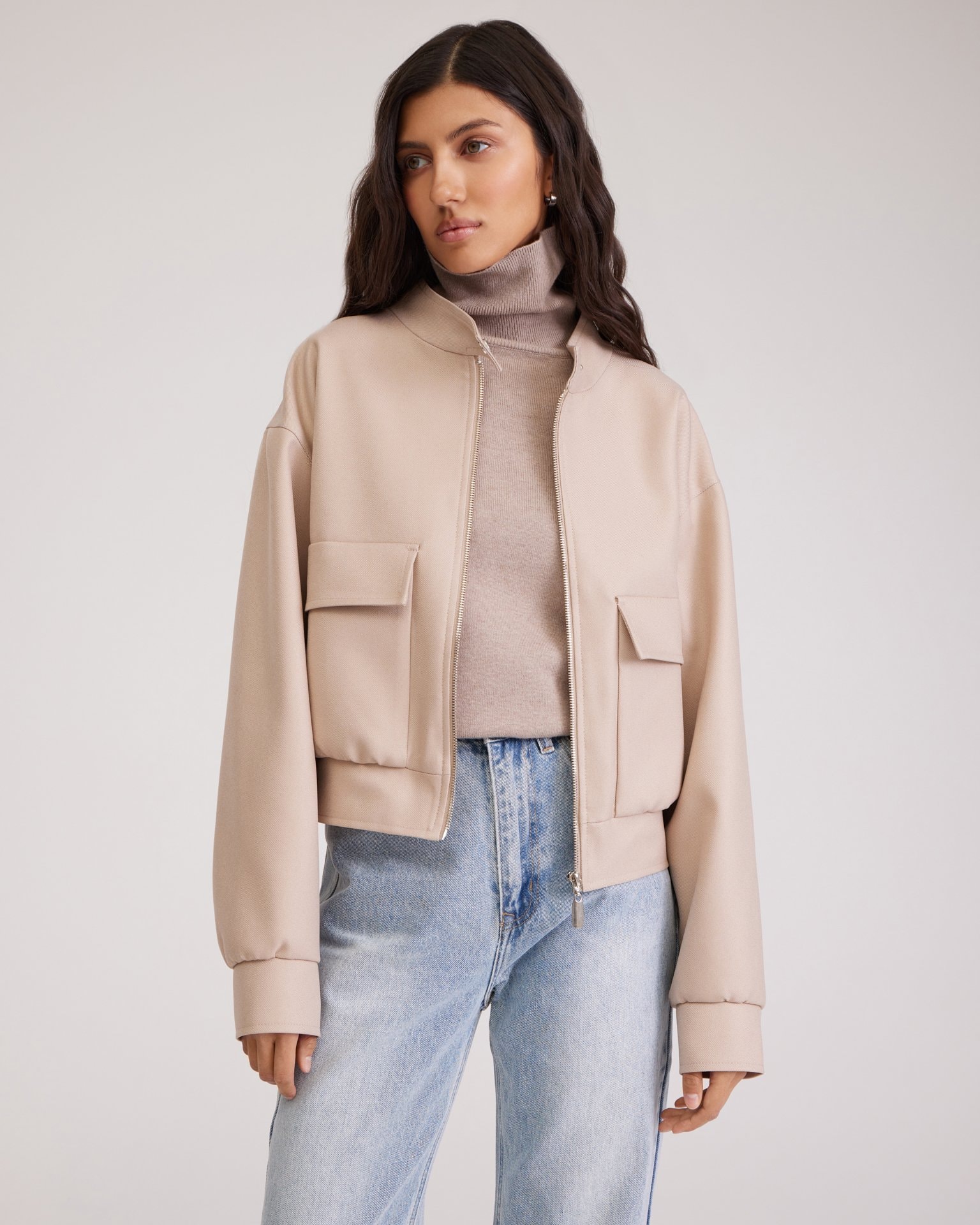 Beige bomber jacket, Beige