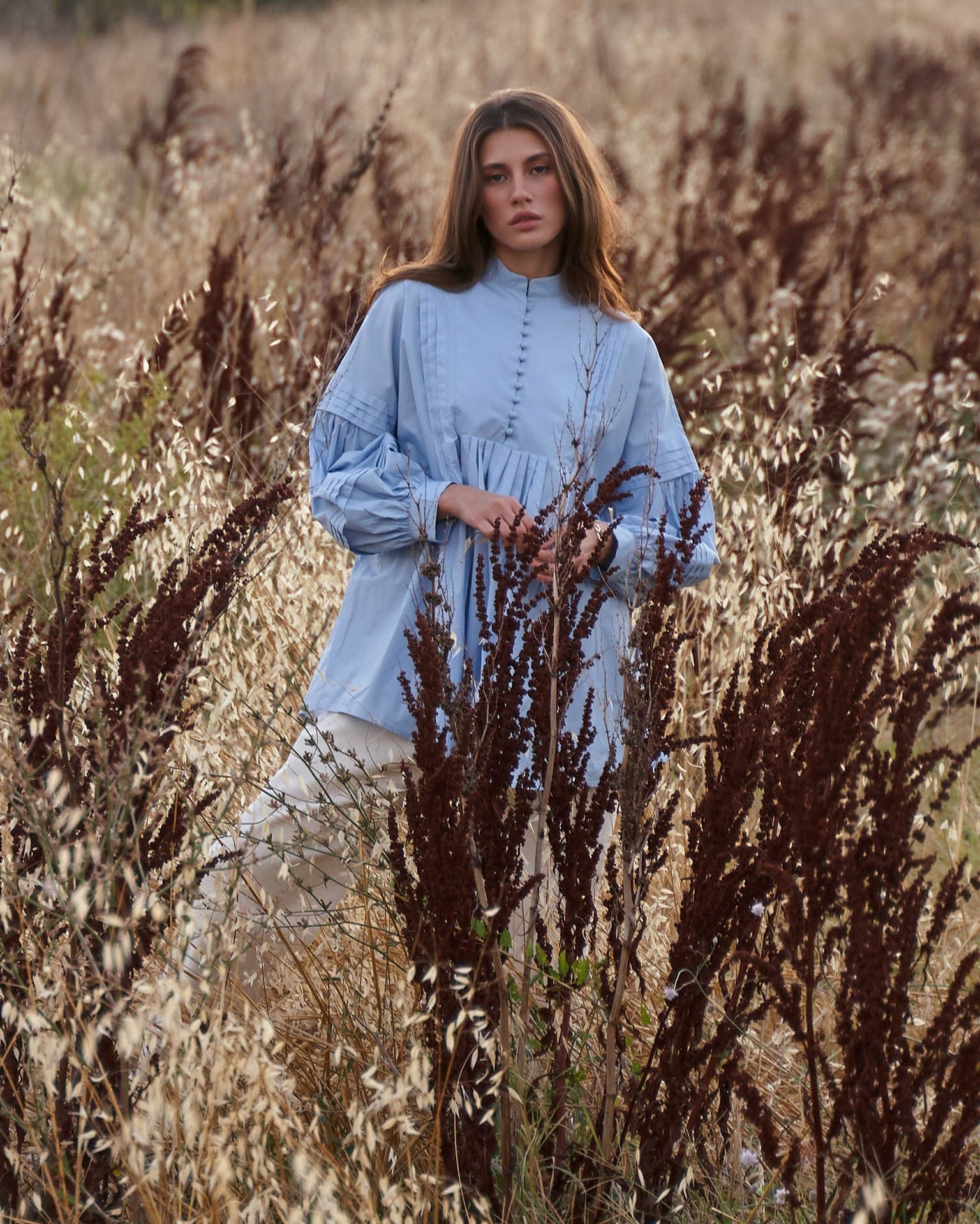Shirt with full sleeves, Sky Blue