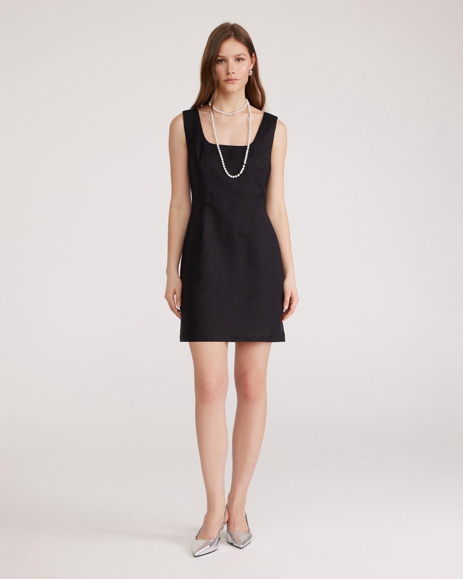 Black linen dress, Black — photo 3