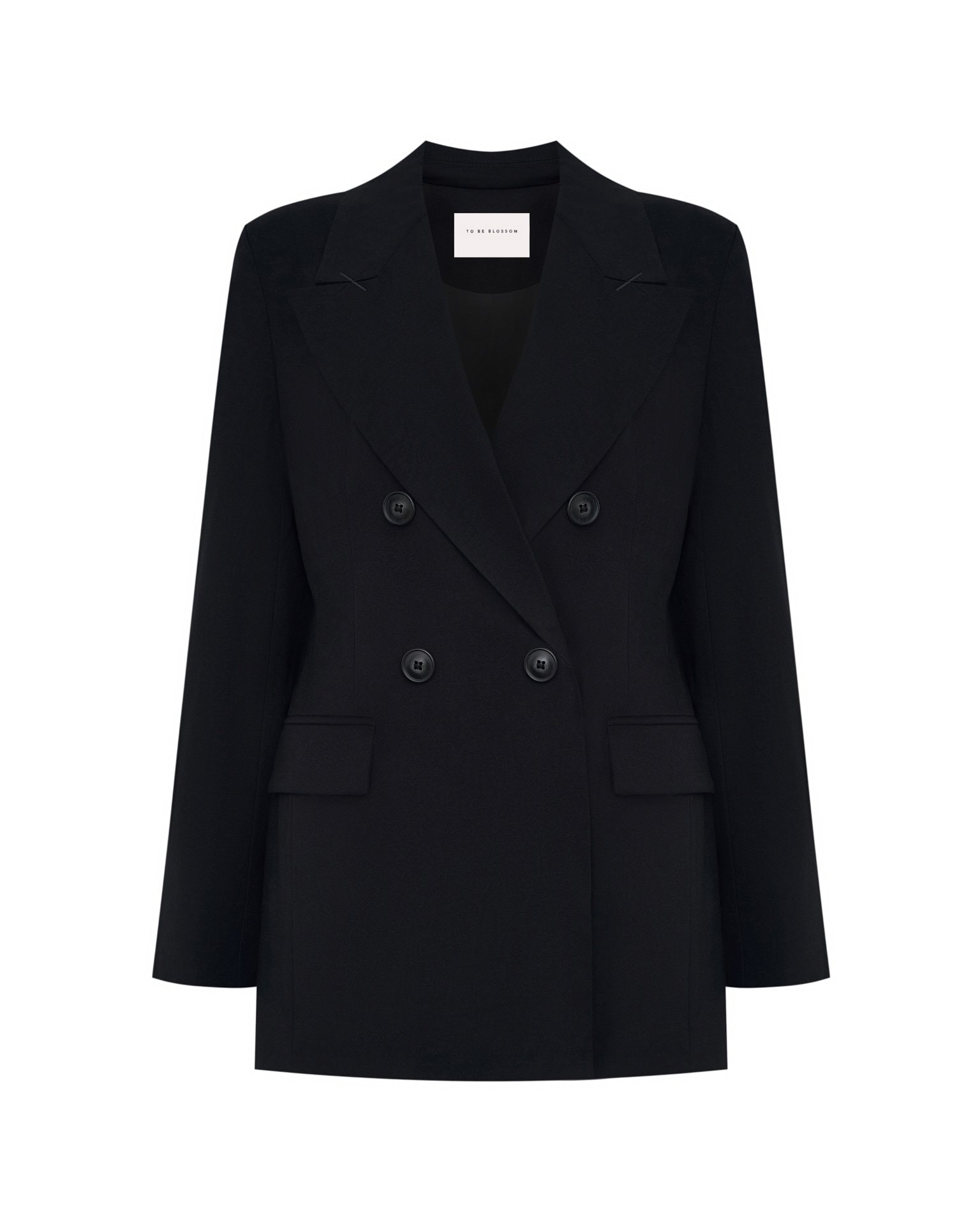 Double-breasted tailored blazer, Black — photo 9