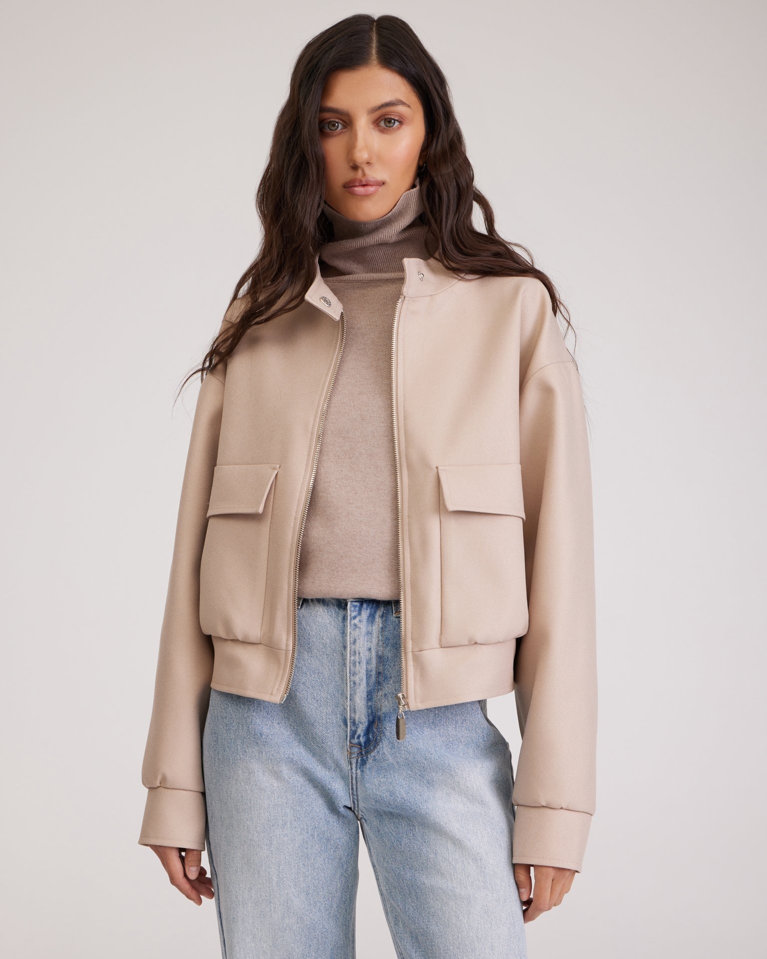 Beige bomber jacket, Beige — photo 5