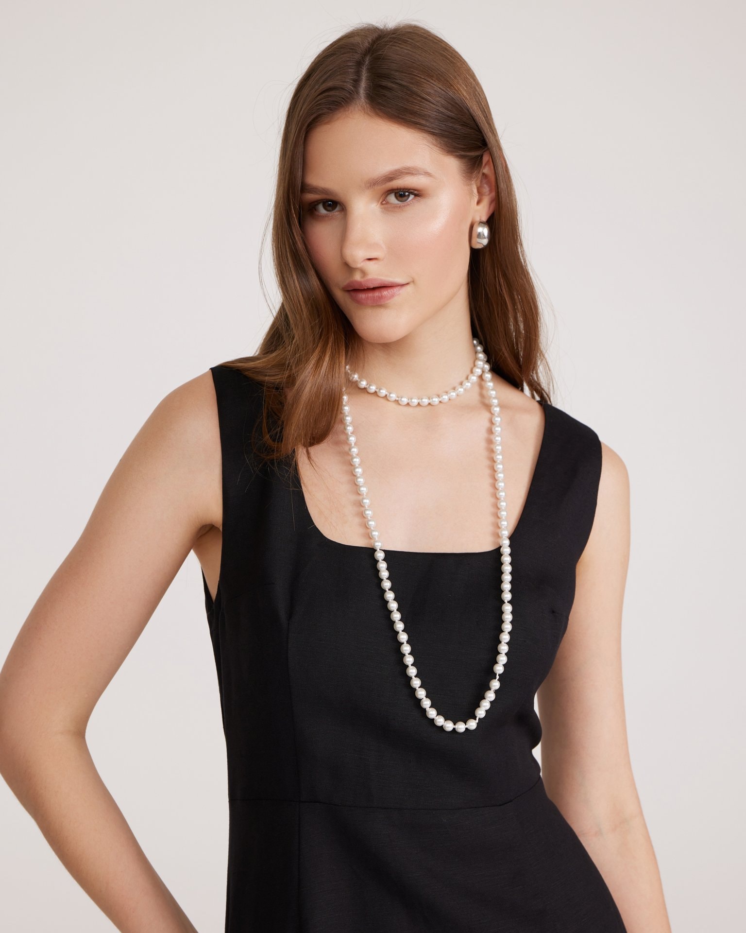 Black linen dress, Black — photo 5