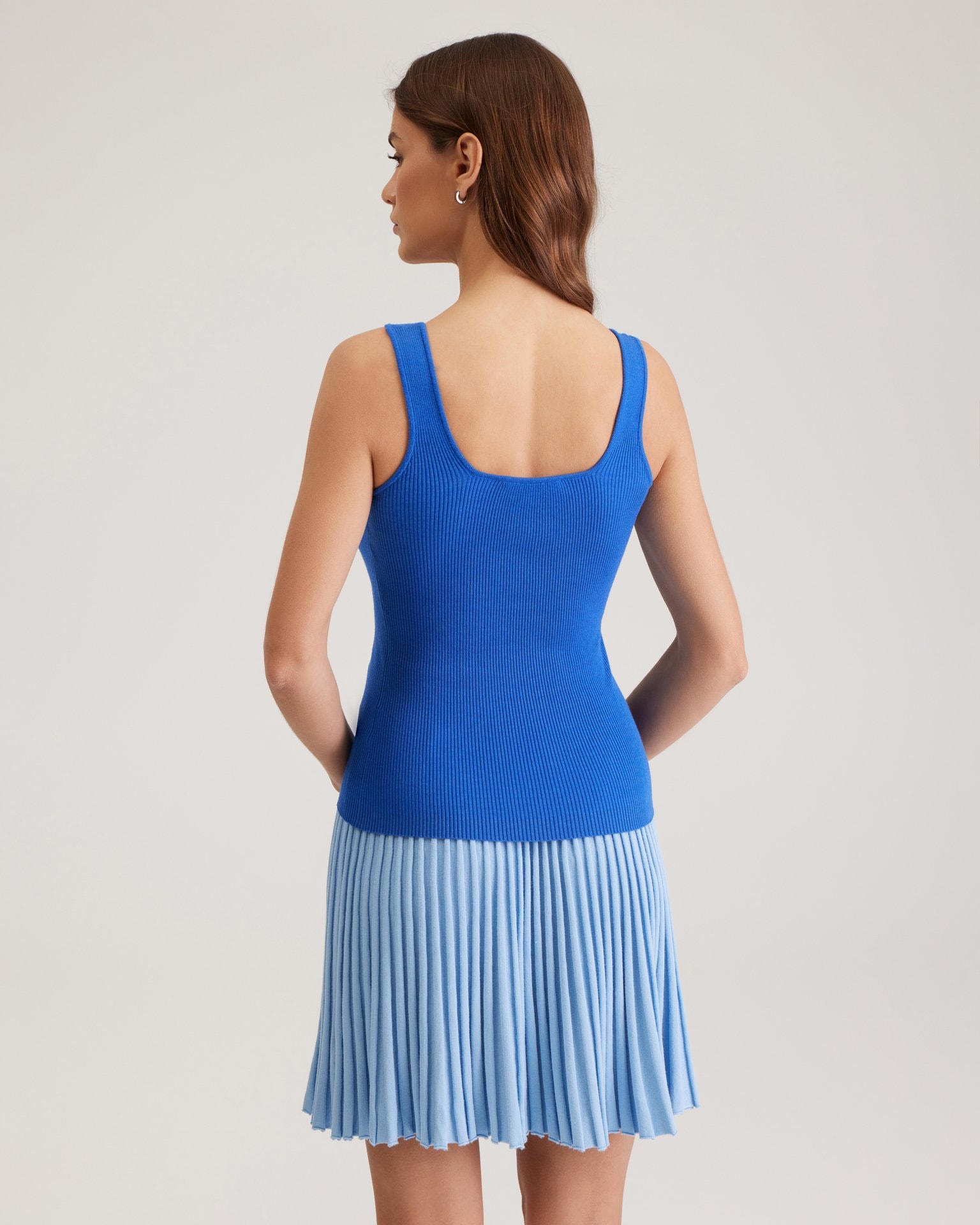 Blue top with V-neck, Sky Blue — photo 8