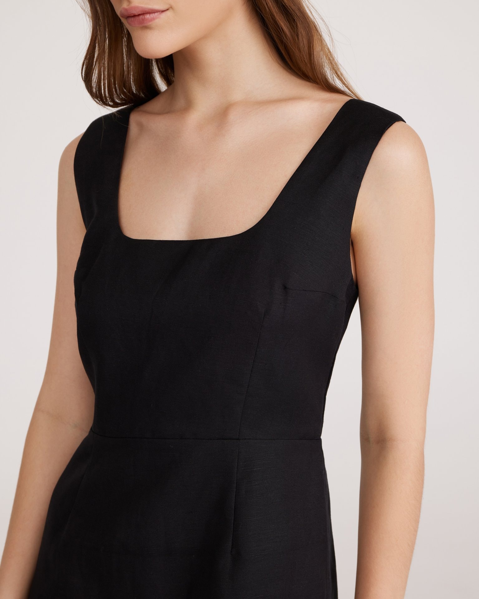 Black linen dress, Black — photo 6