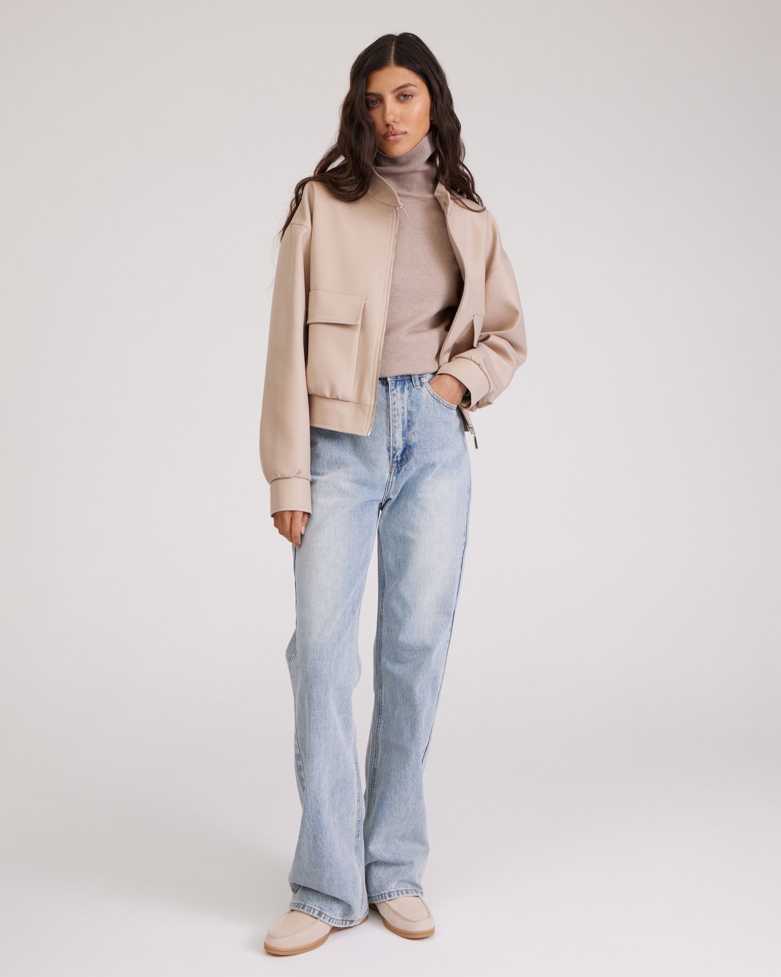 Beige bomber jacket, Beige — photo 4