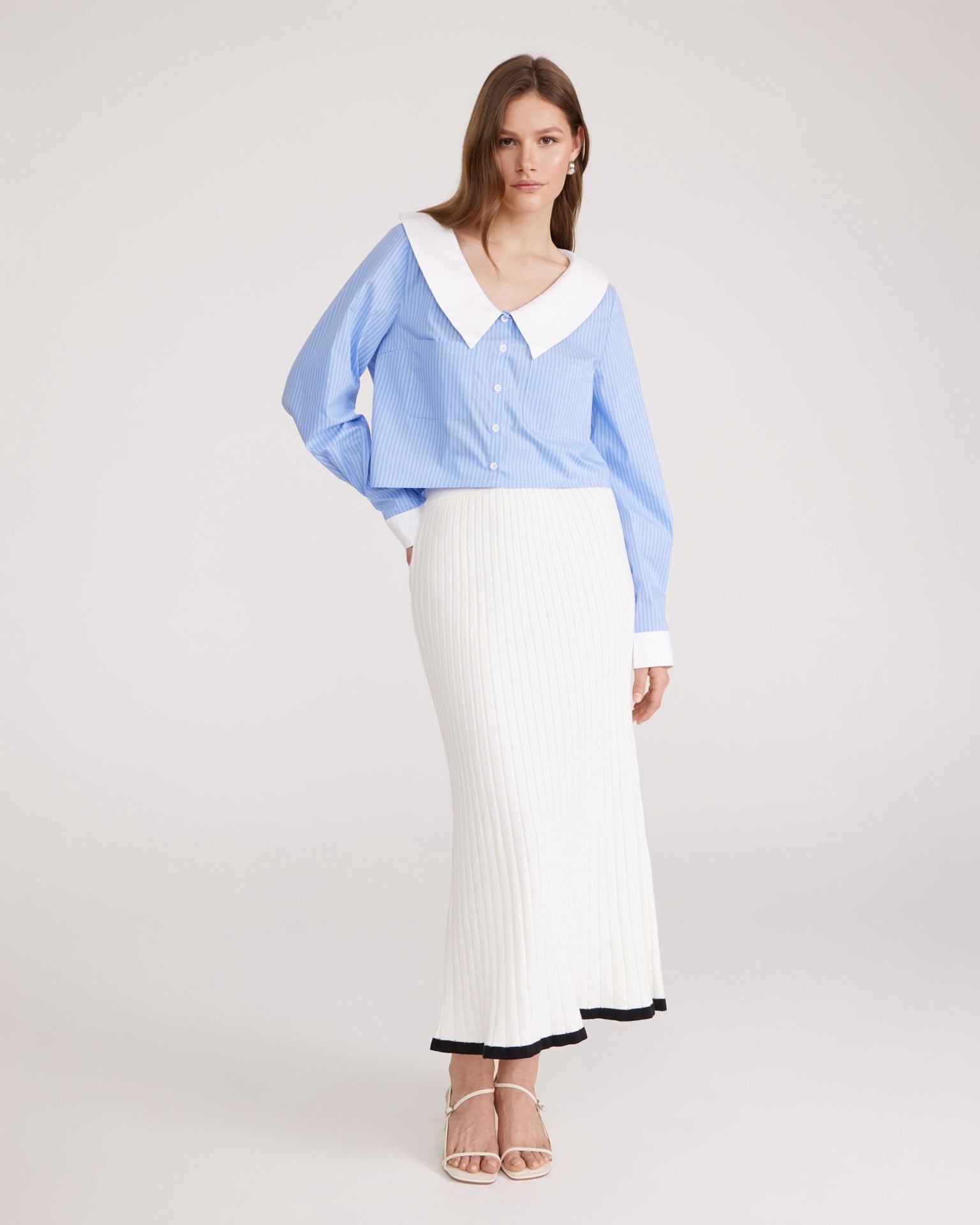 Cropped shirt, Sky Blue — photo 3