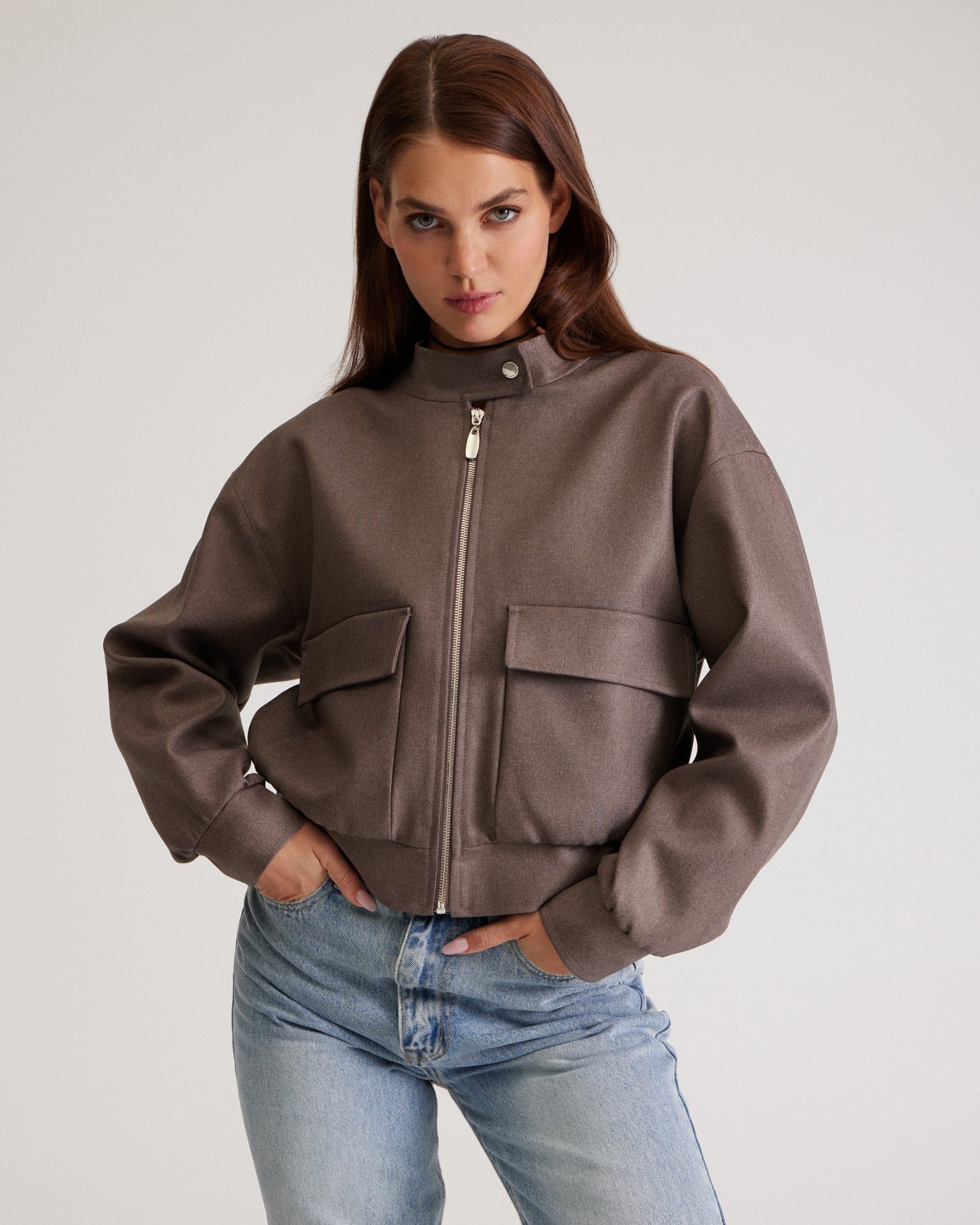 Oversized bomber, Brown — photo 6