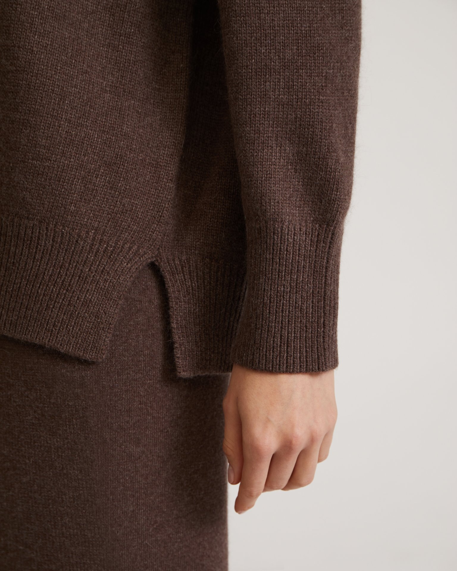 Knitted suit in chocolate brown, Brown — photo 11