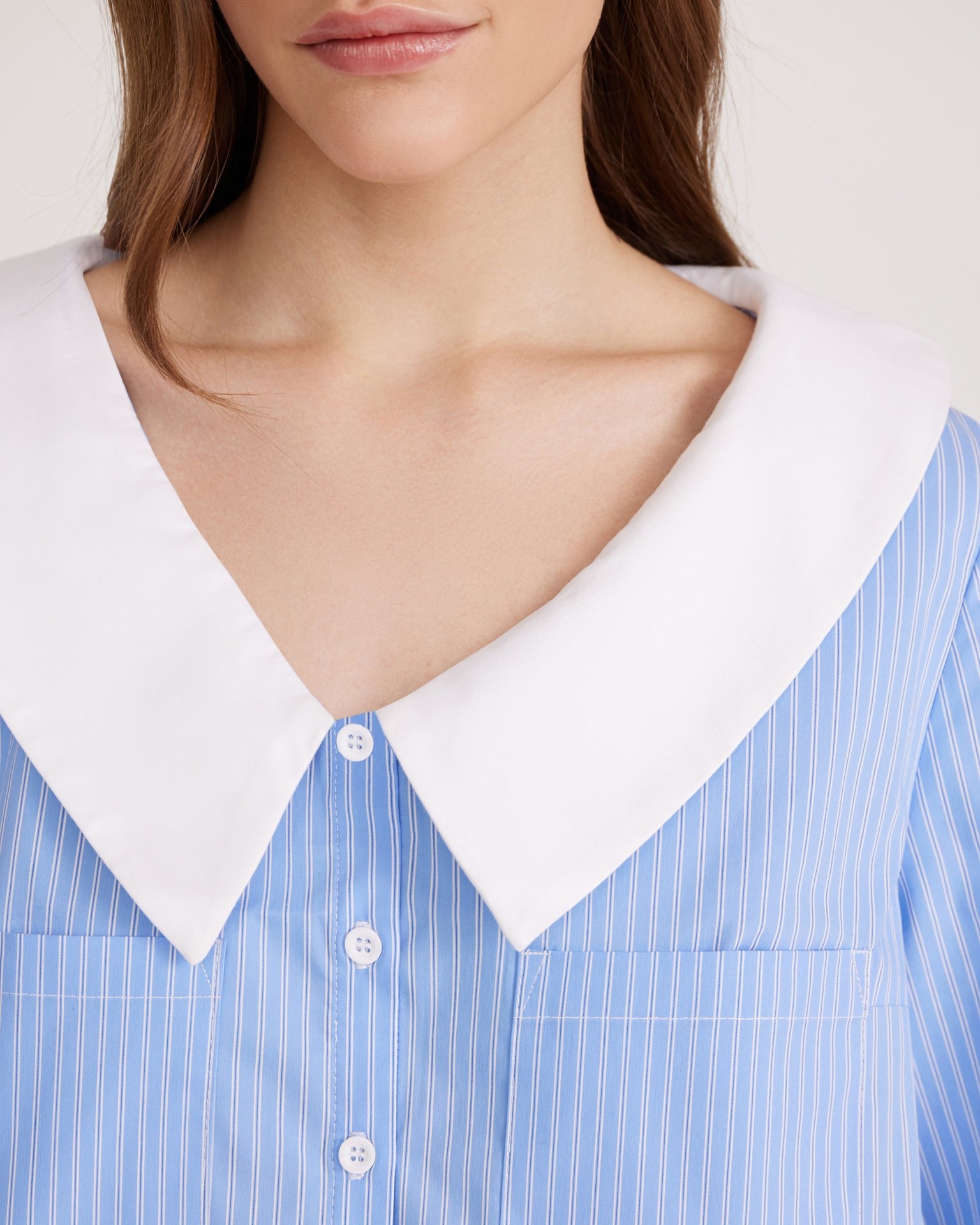 Cropped shirt, Sky Blue — photo 6