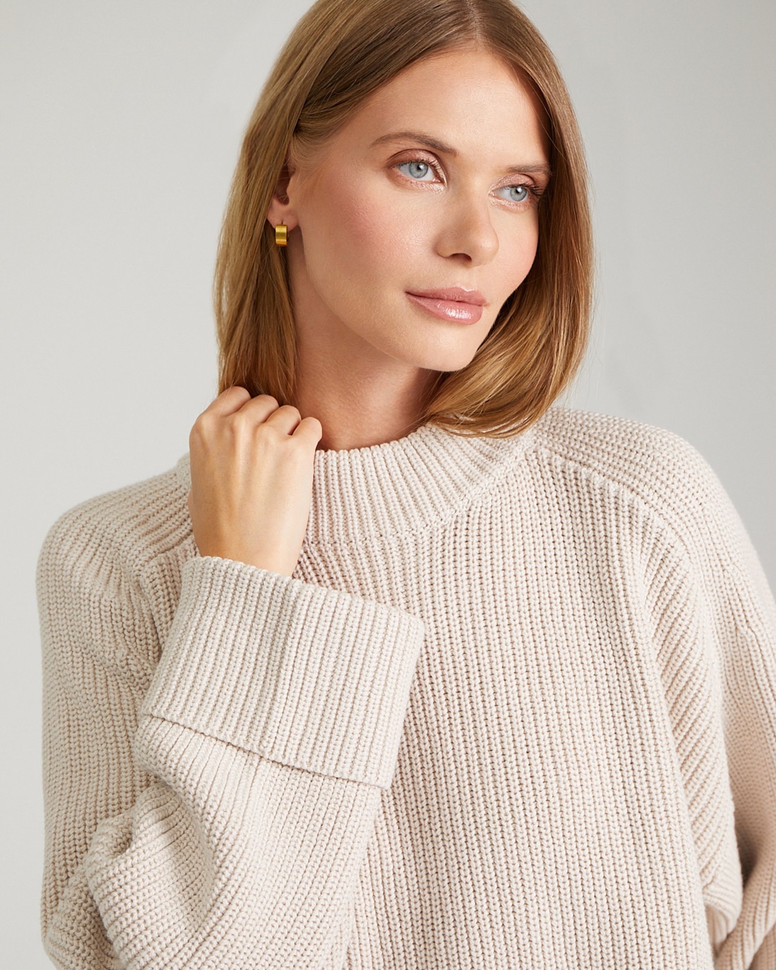 Chunky knit jumper, Beige — photo 6