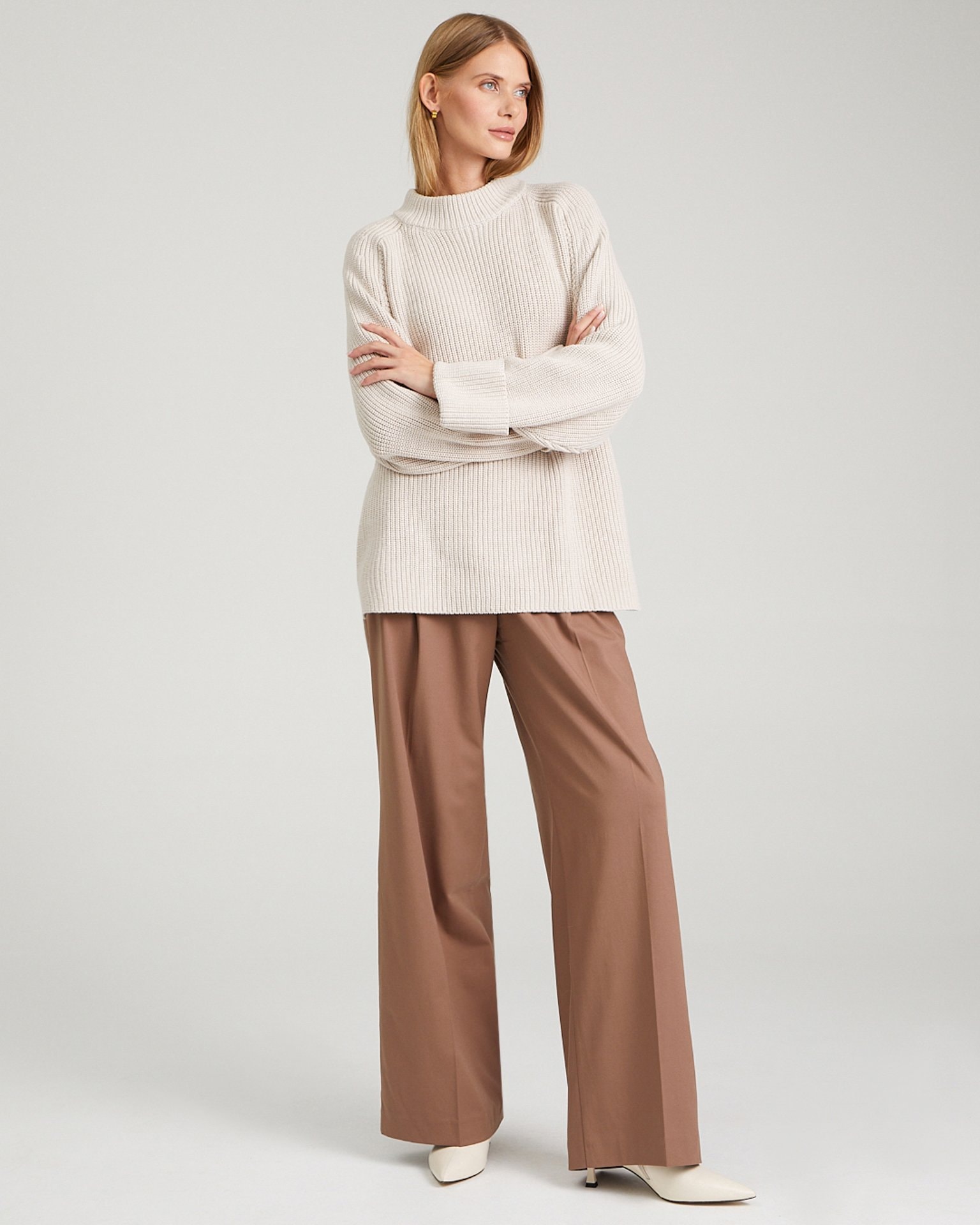 Chunky knit jumper, Beige — photo 4