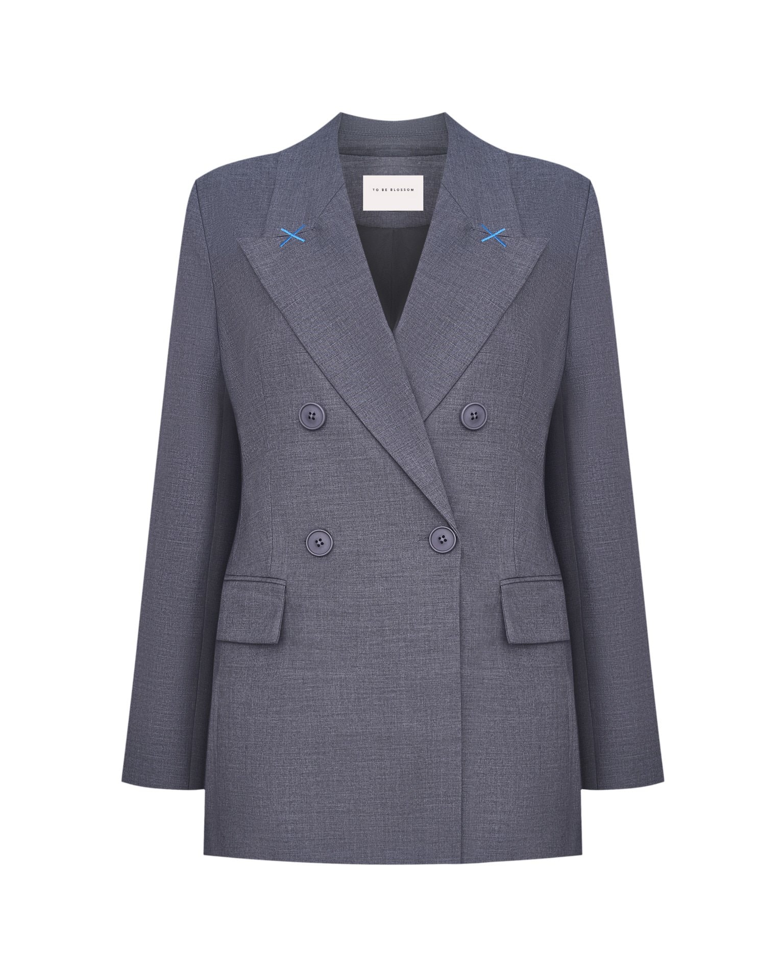 Grey double-breasted blazer, Grey — photo 8