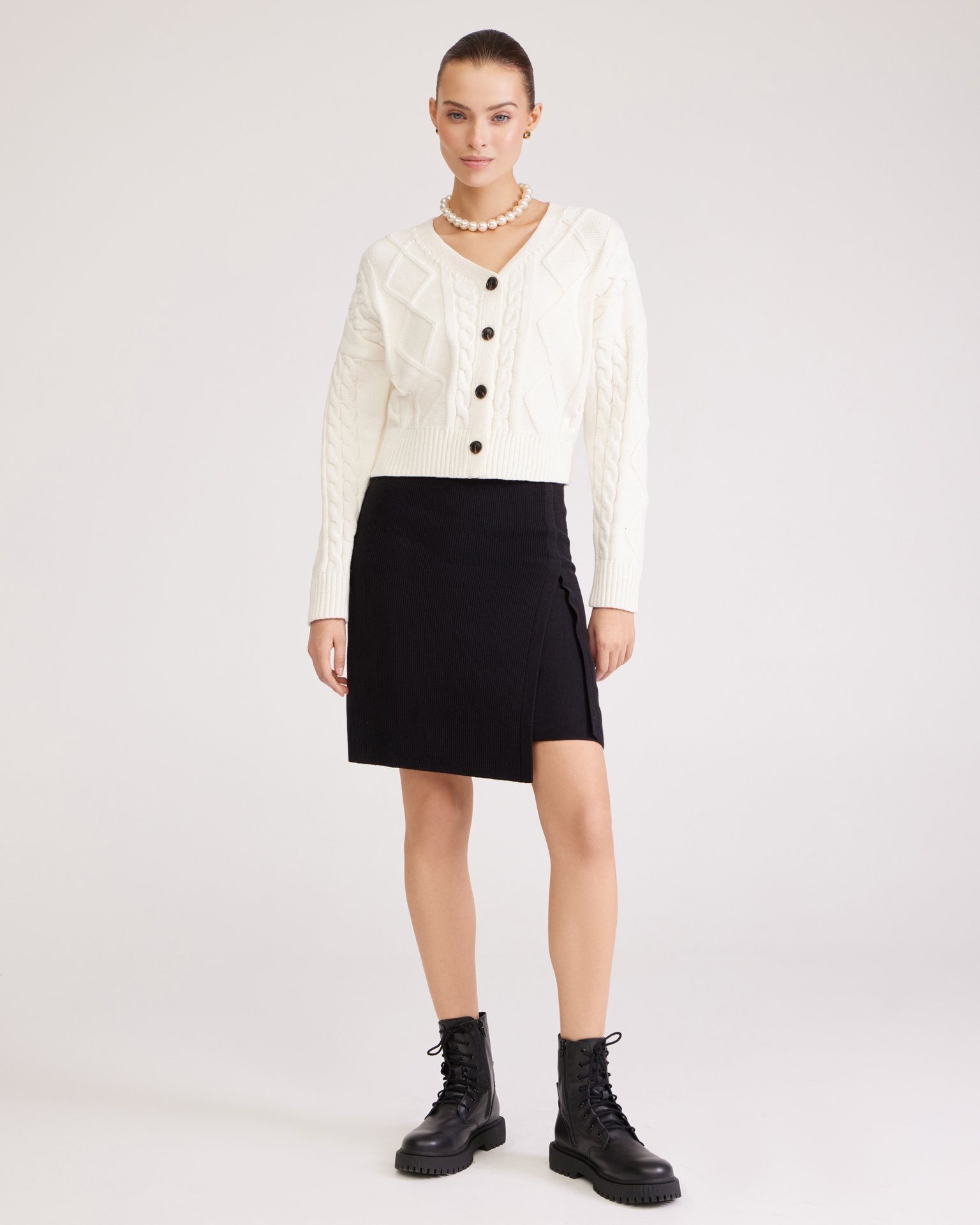 Cardigan with buttons, White — photo 3