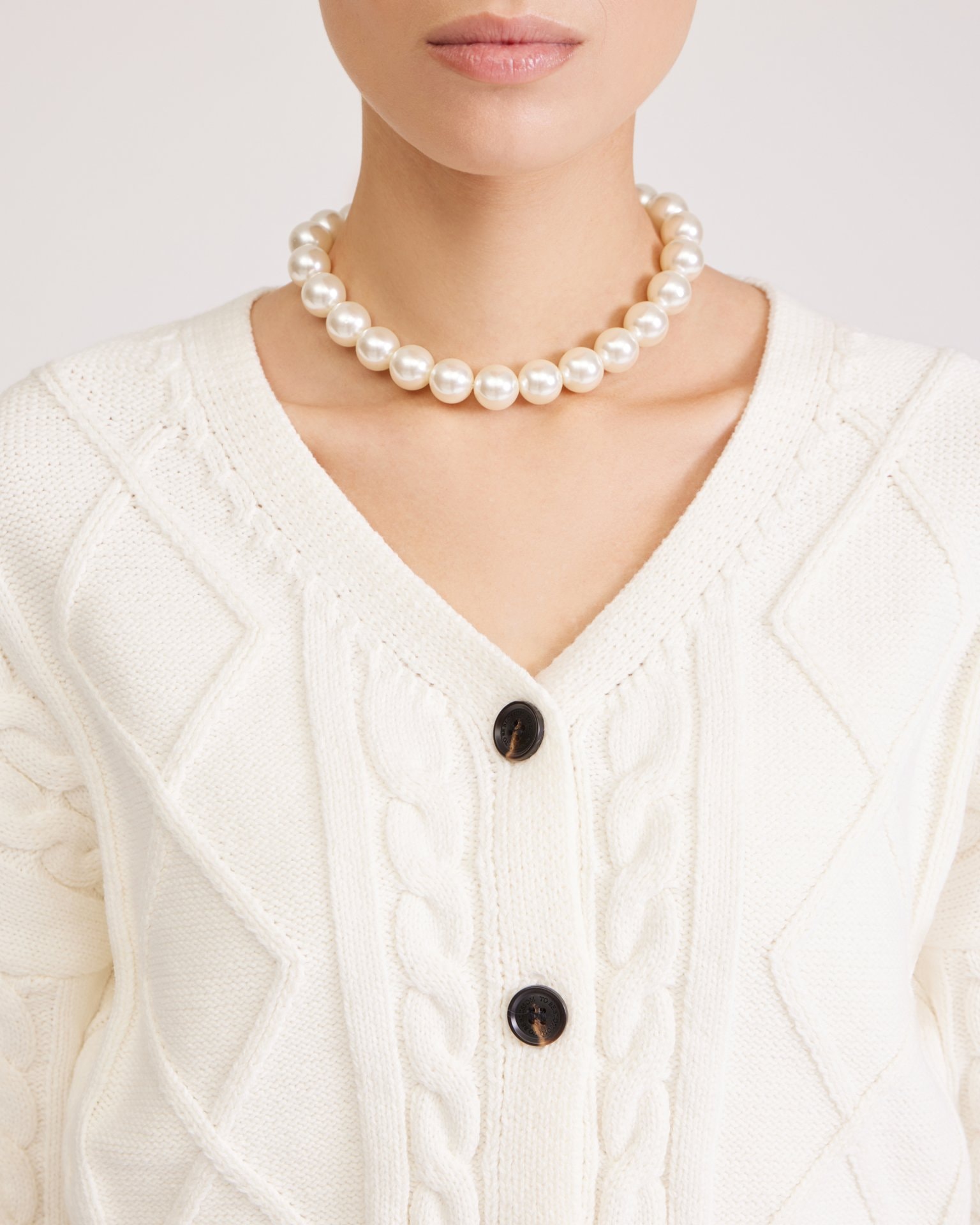 Cardigan with buttons, White — photo 9