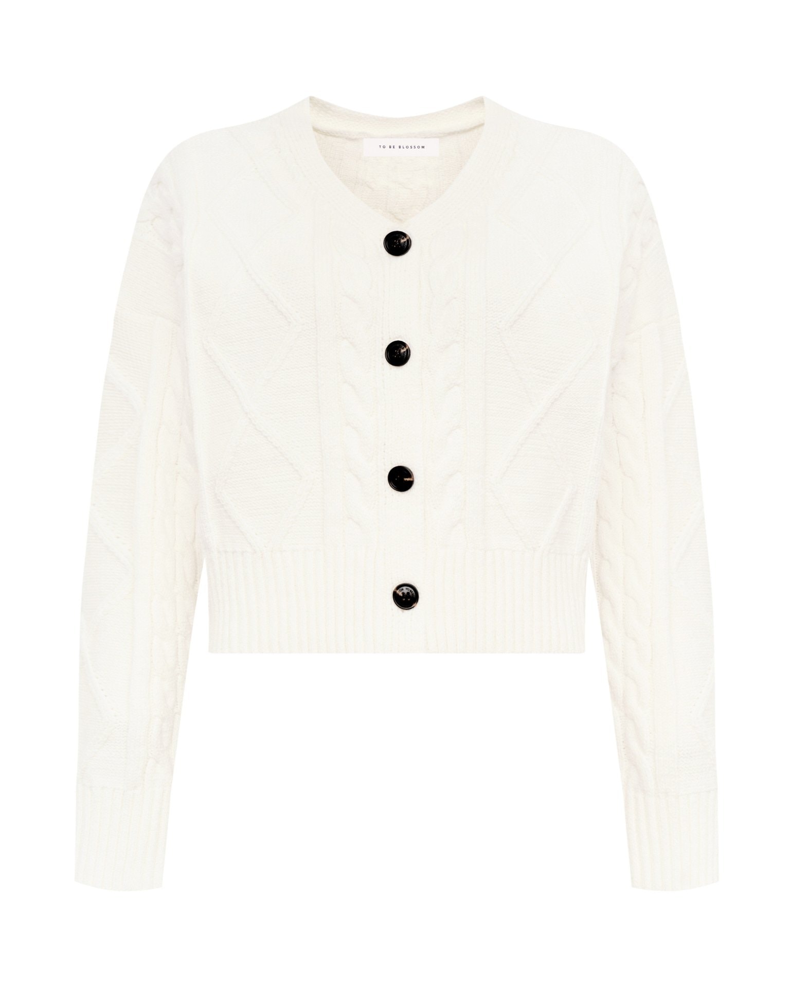 Cardigan with buttons, White