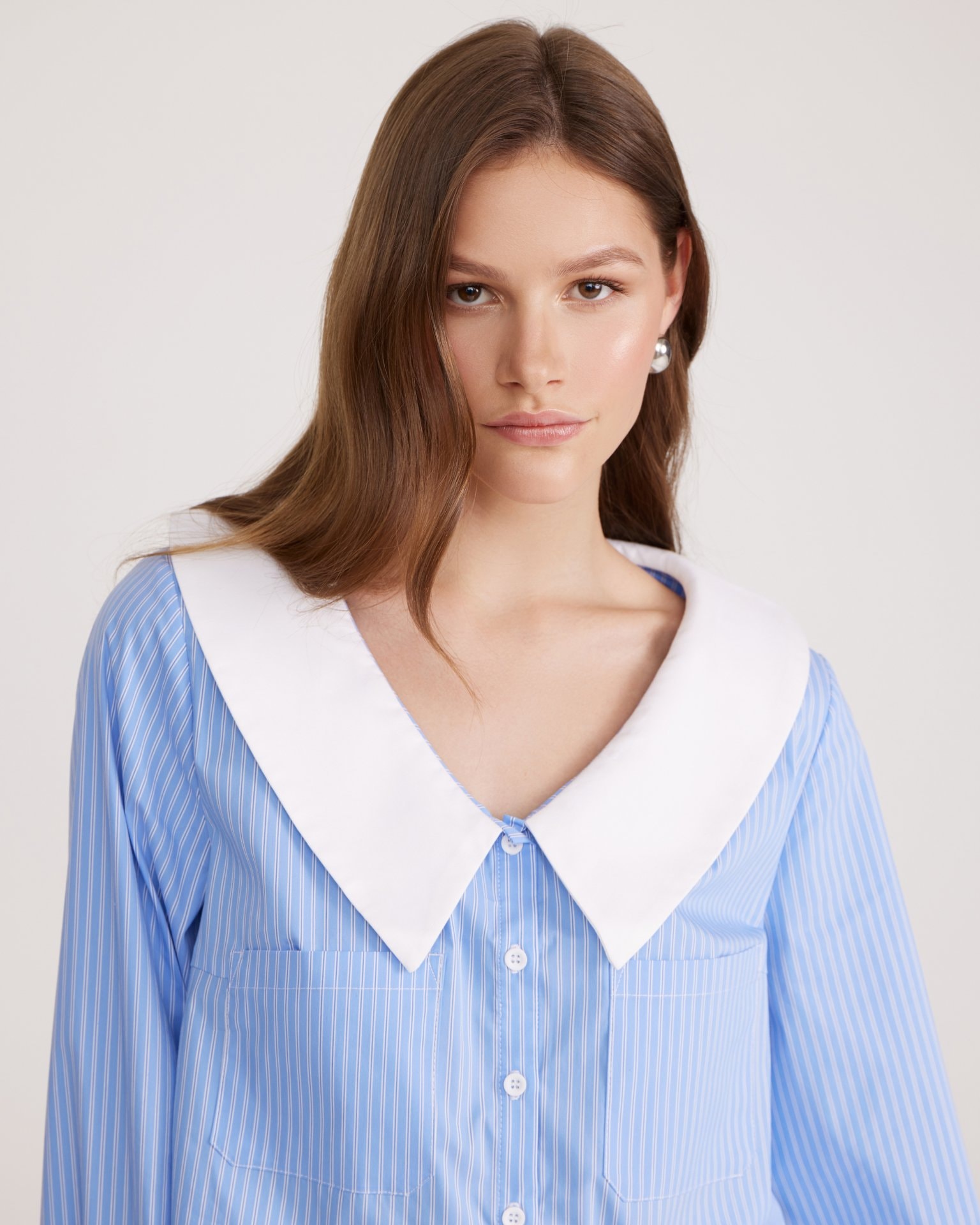 Cropped shirt, Sky Blue — photo 5