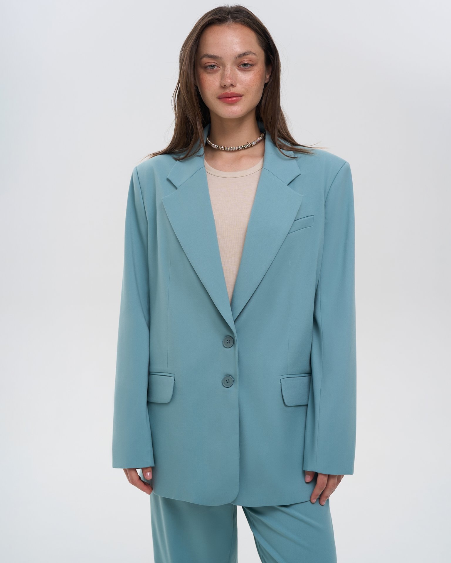 Single-breasted blazer, Green — photo 2