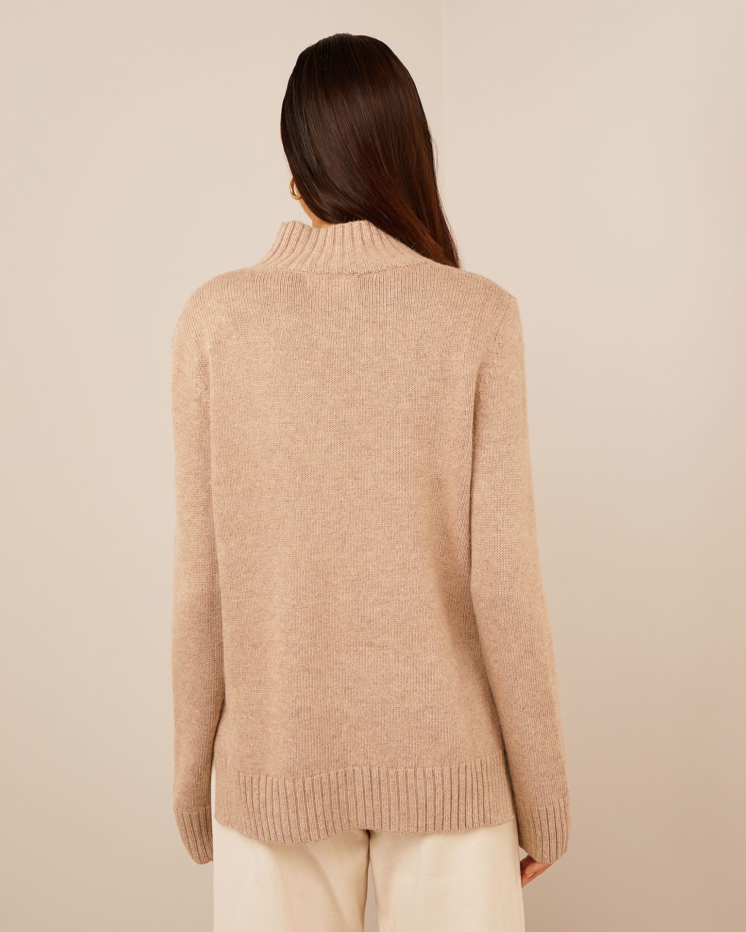 Jumper with chest decoration, Brown — photo 3