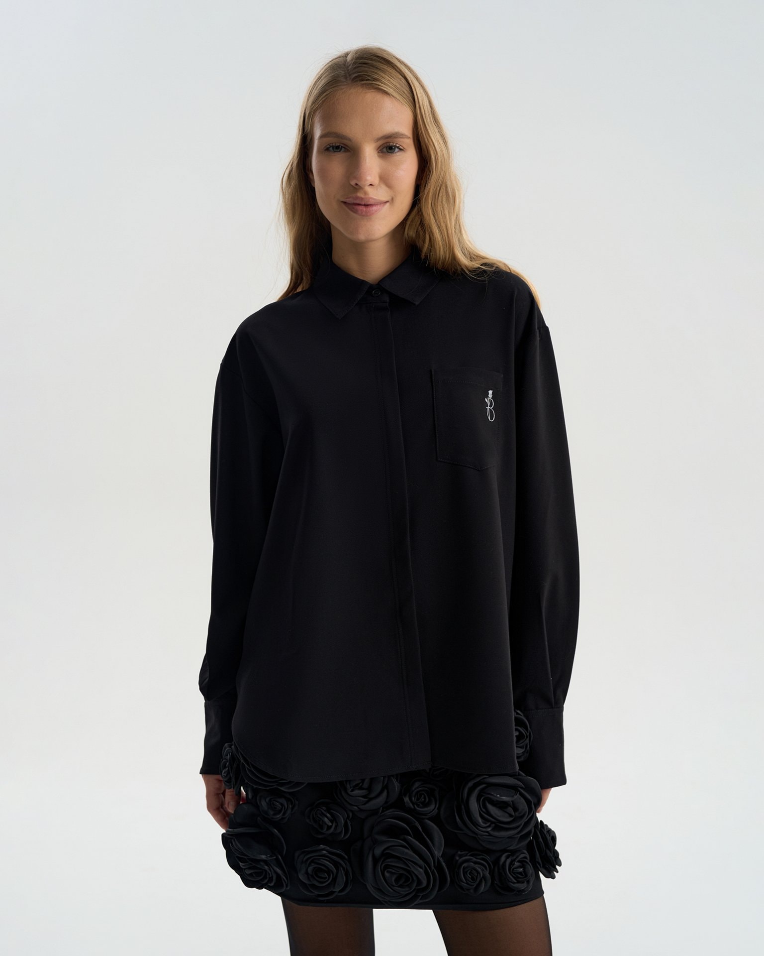 Tencel shirt, Black — photo 2