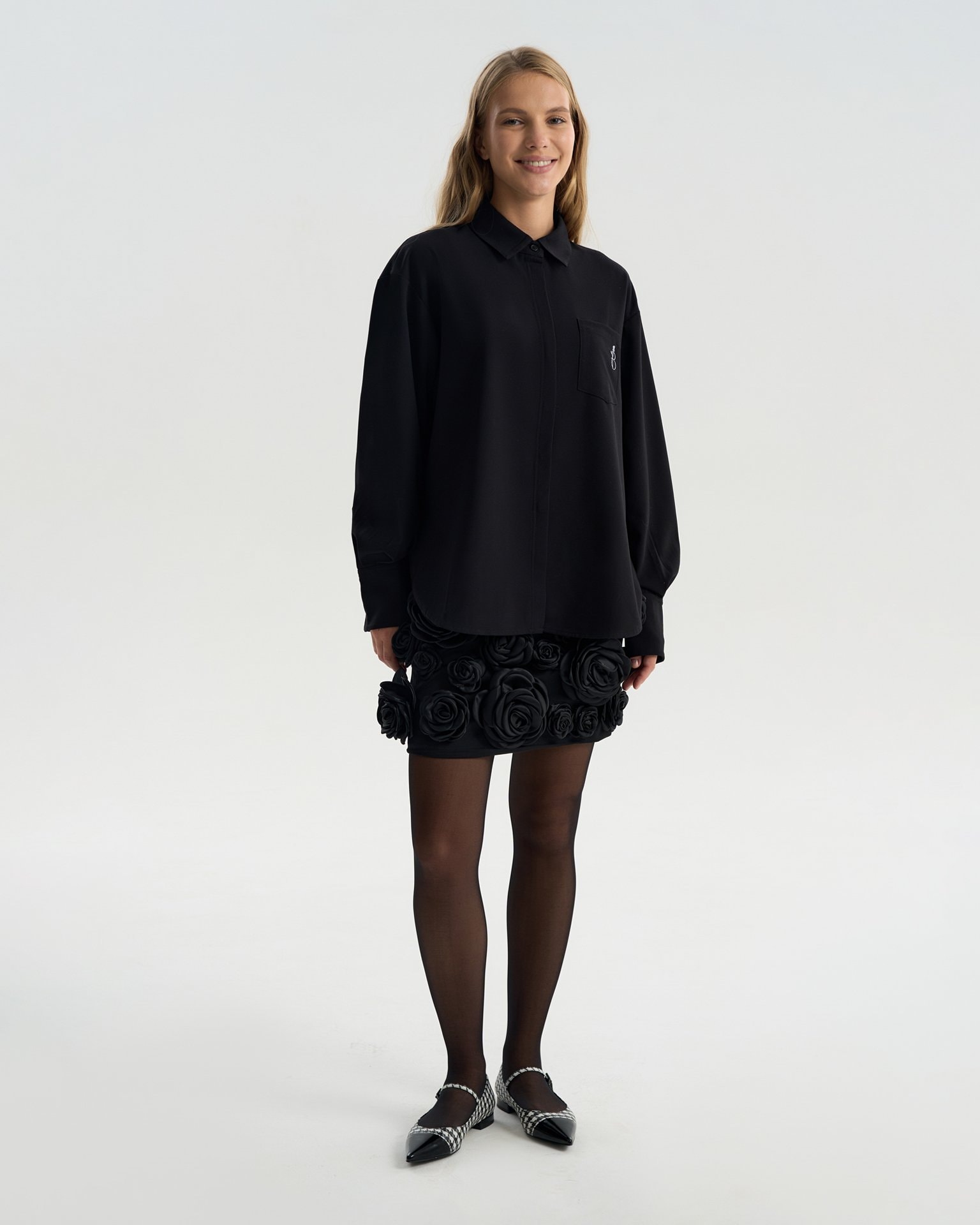 Tencel shirt, Black — photo 3