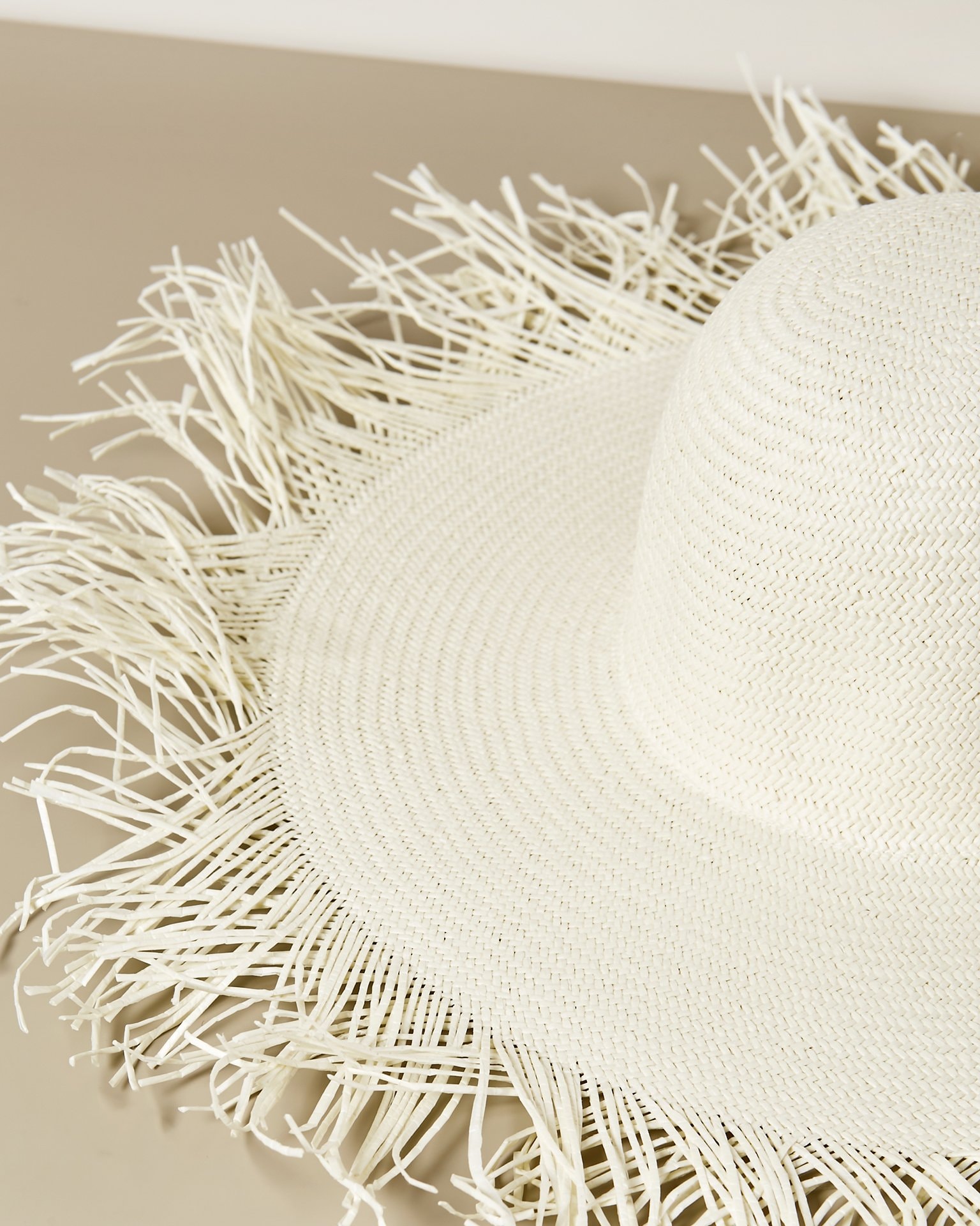 Woven Straw Hat, White — photo 2