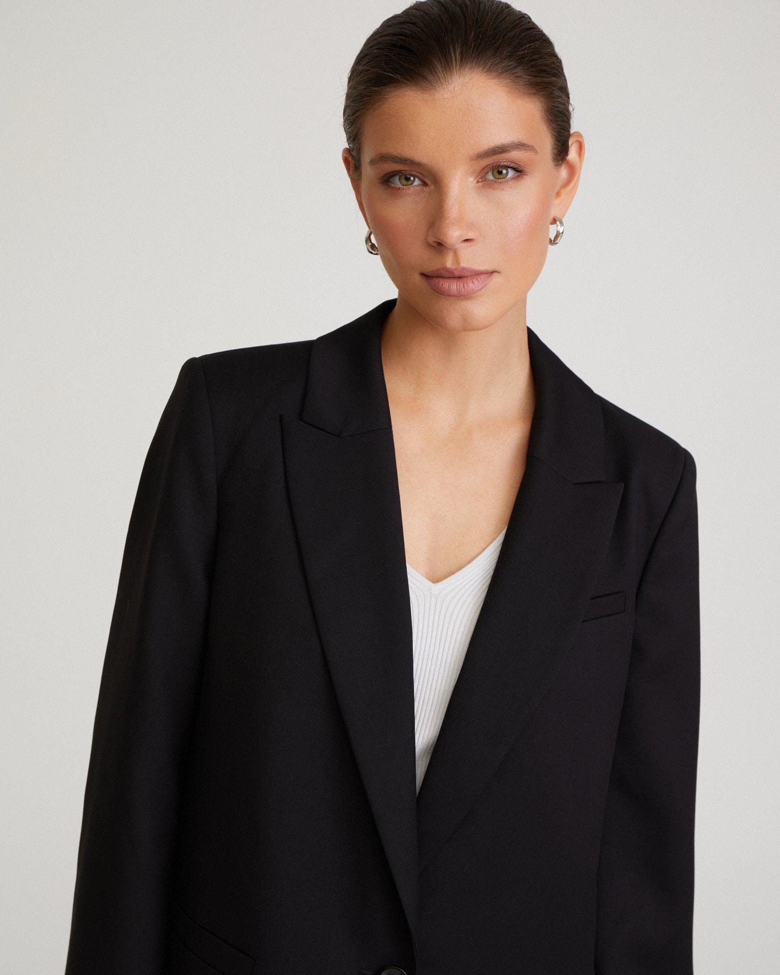Straight-cut black jacket, Black — photo 5