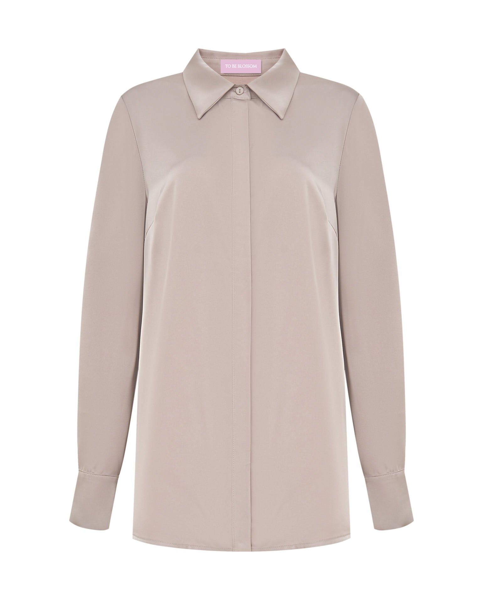 Satin shirt, Beige