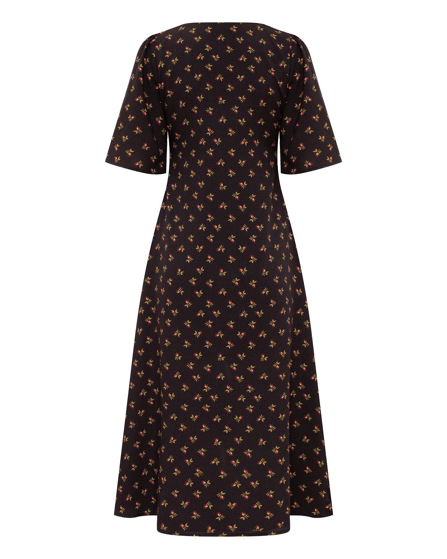 Dress with a floral pattern, Black — photo 8