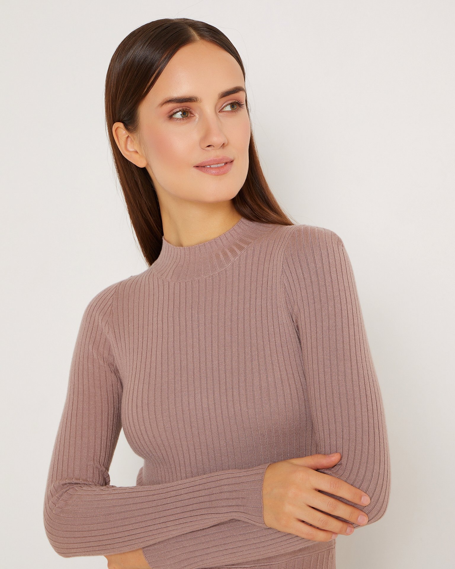 Knitted dress in a coffee colour, Coffee — photo 4