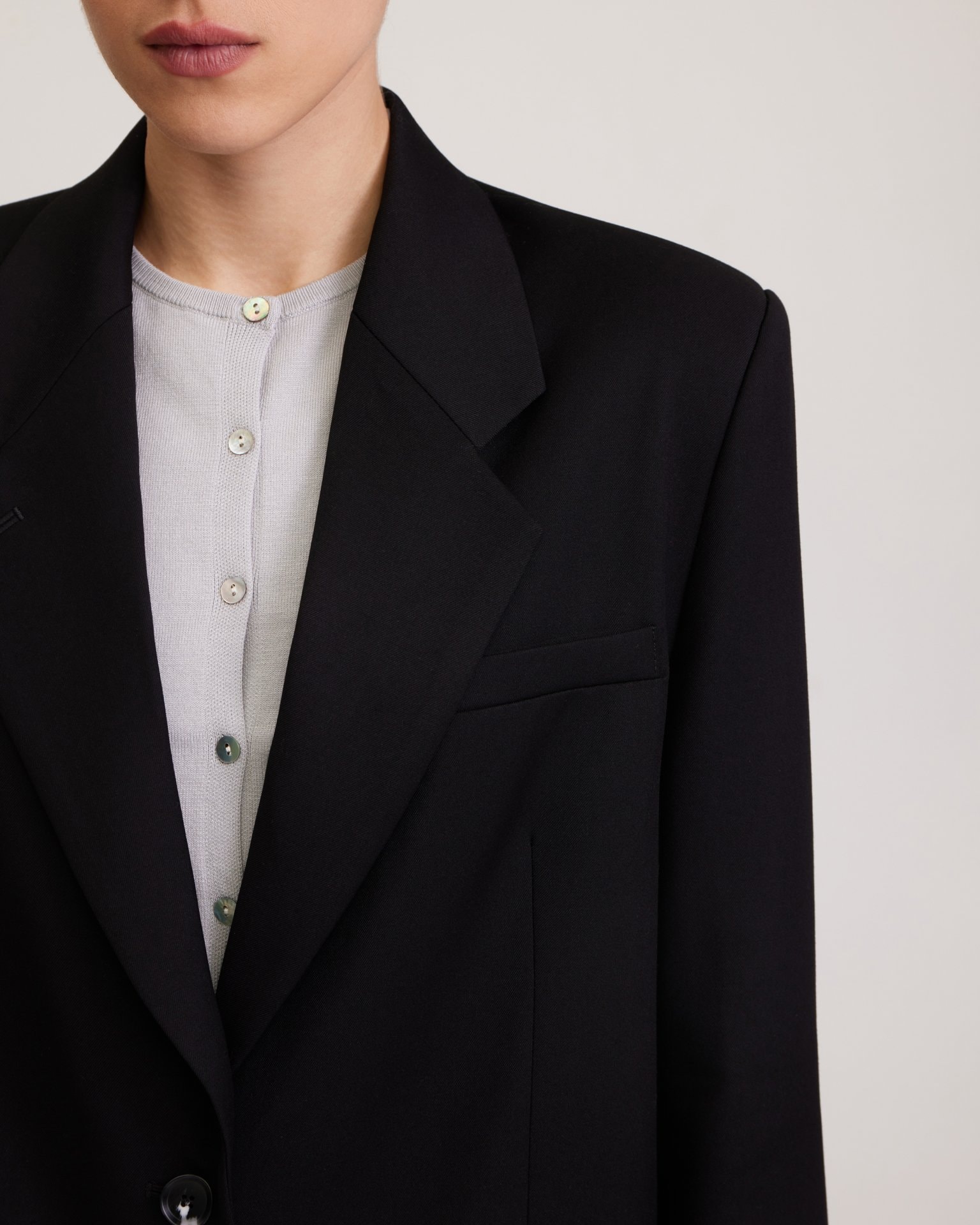 Black classic blazer, Black — photo 8