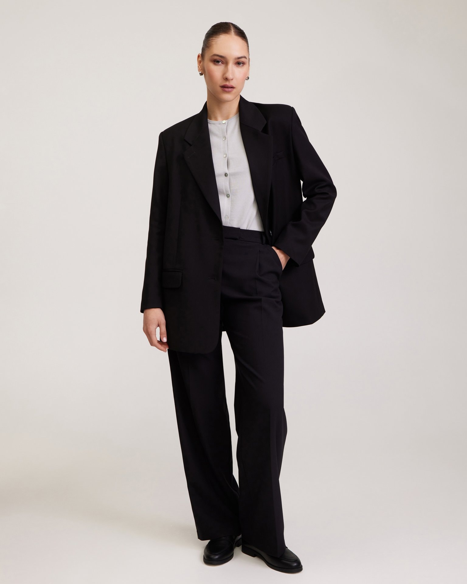 Black classic blazer, Black — photo 3