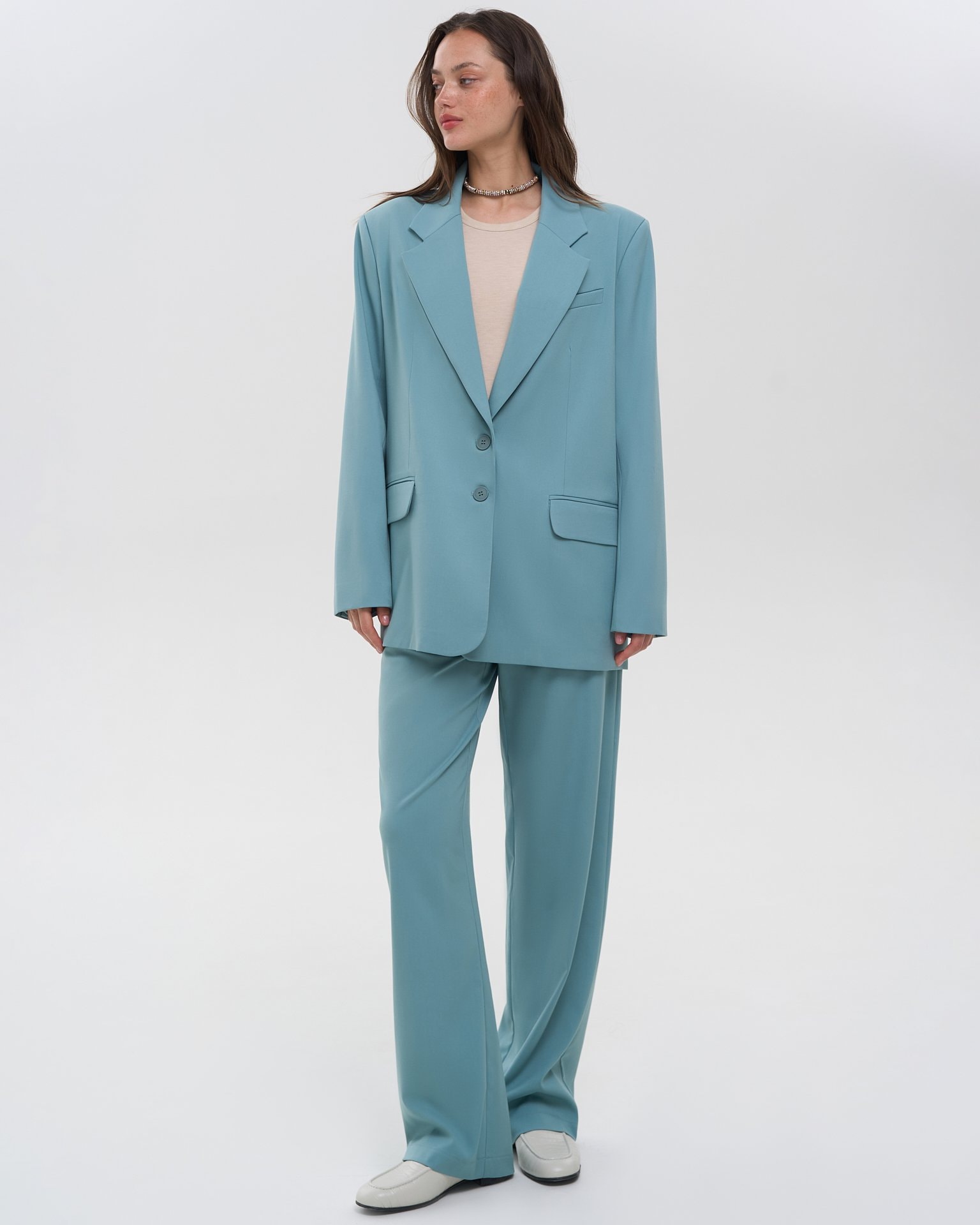 Trousers with an elasticated waistband, Green — photo 3