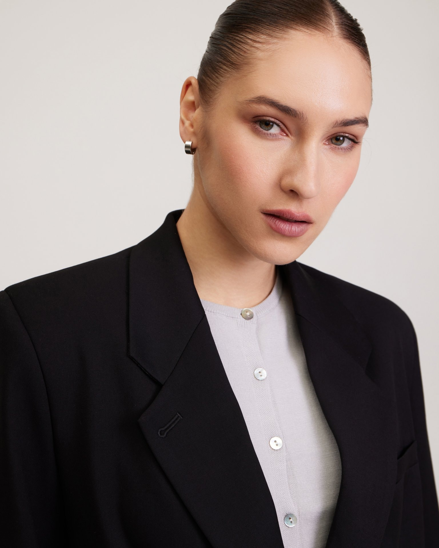 Black classic blazer, Black — photo 7